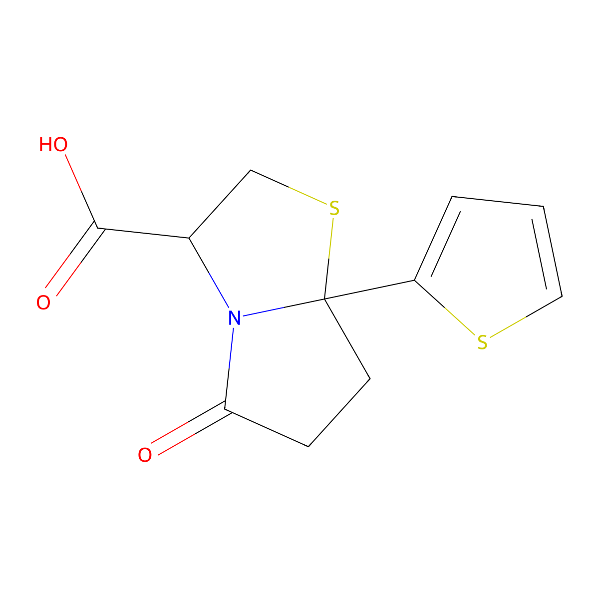 5-Oxo-7a-(thiophen-2-yl)-hexahydropyrrolo[2,1-b][1,3]thiazole-3-carboxylic acid molecular structure, CAS 1008671-90-6