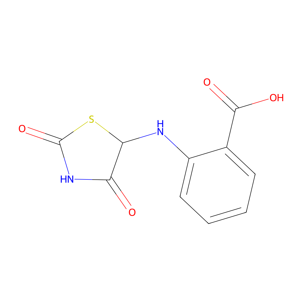 2-[(2,4-dioxo-1,3-thiazolidin-5-yl)amino]benzoic Acid molecular structure, CAS 1008673-64-0