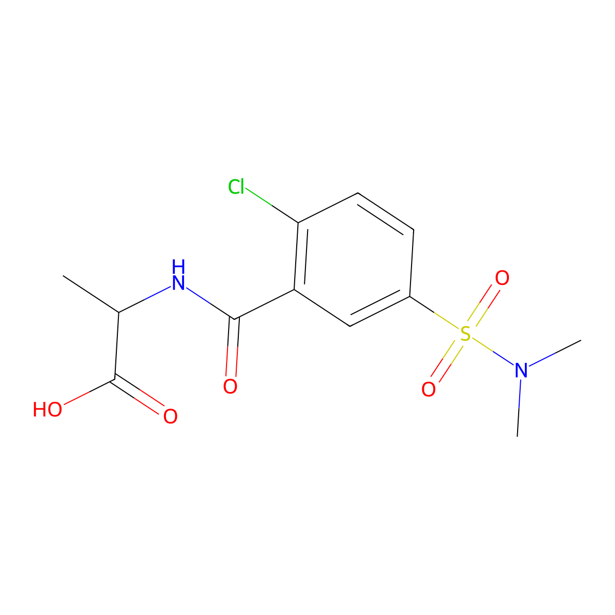 2-{[2-Chloro-5-(dimethylsulfamoyl)phenyl]formamido}propanoic acid molecular structure, CAS 1008675-36-2