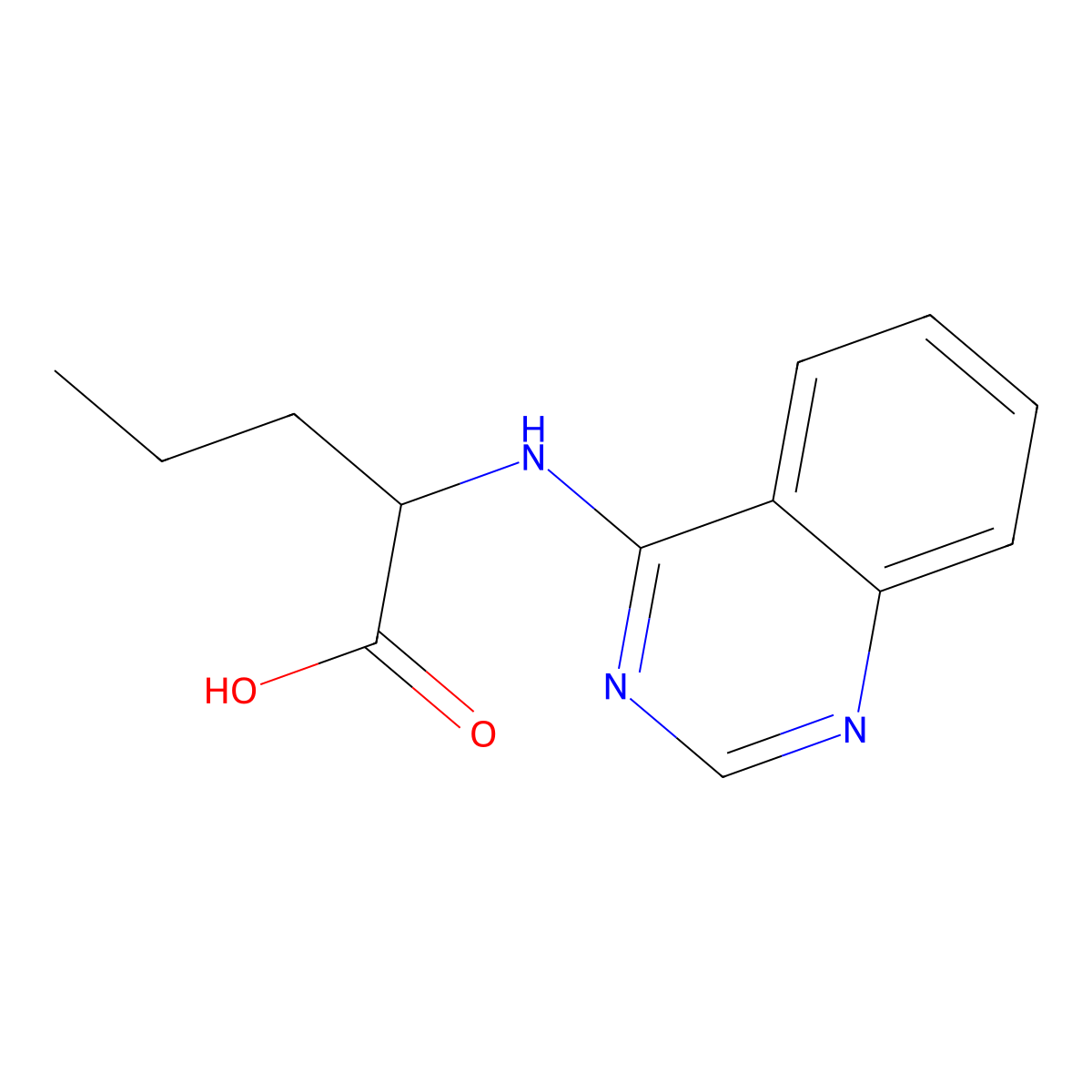 (2S)-2-(quinazolin-4-ylamino)pentanoic acid molecular structure, CAS 1008675-41-9