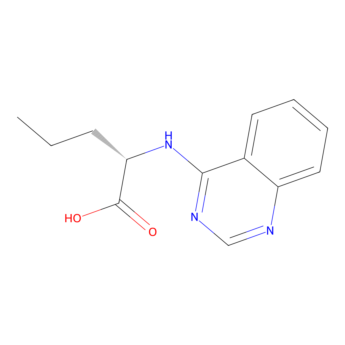 (2S)-2-(quinazolin-4-ylamino)pentanoic acid molecular structure, CAS 1008675-41-9