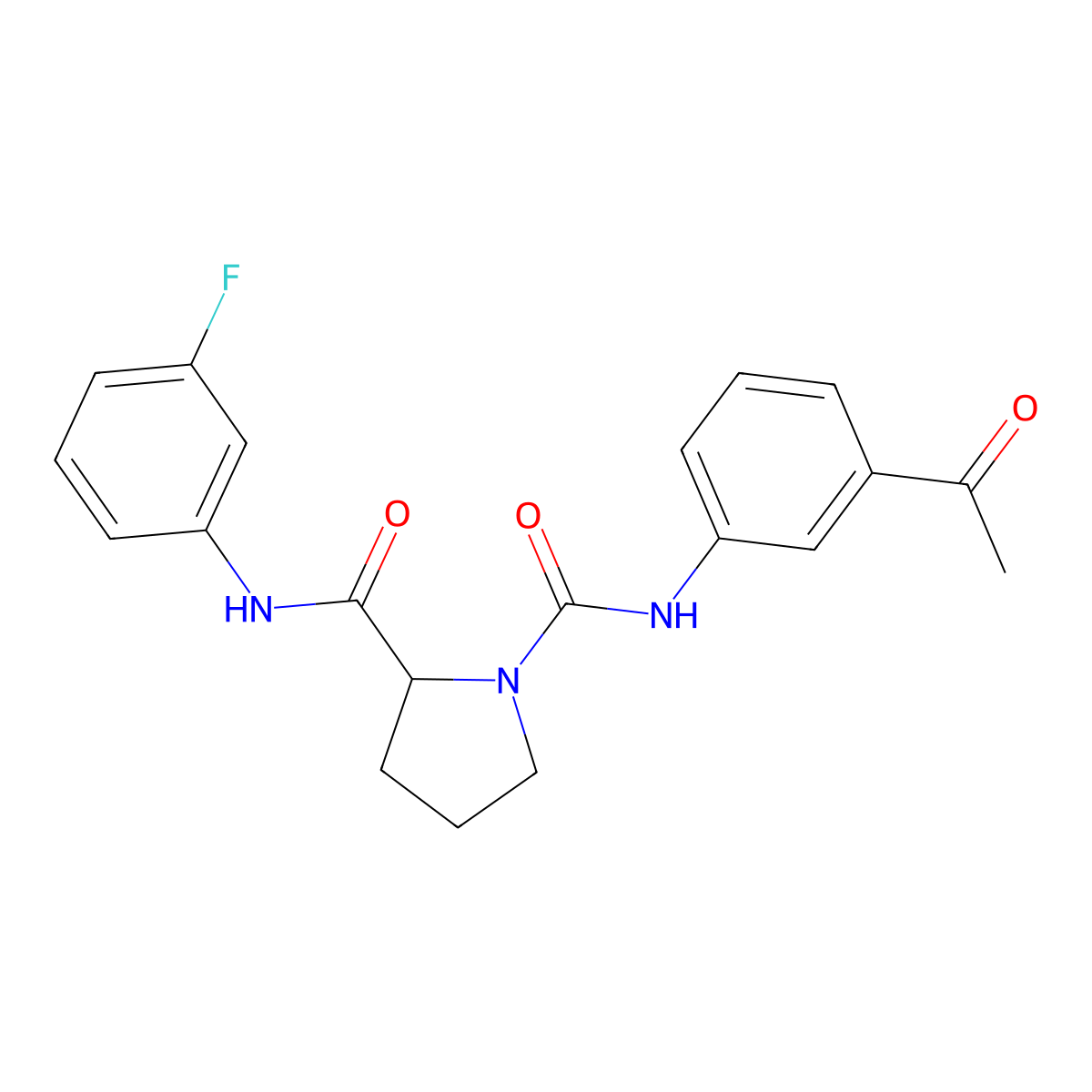 N1-(3-Acetylphenyl)-N2-(3-fluorophenyl)-1,2-pyrrolidinedicarboxamide molecular structure, CAS 1008675-50-0