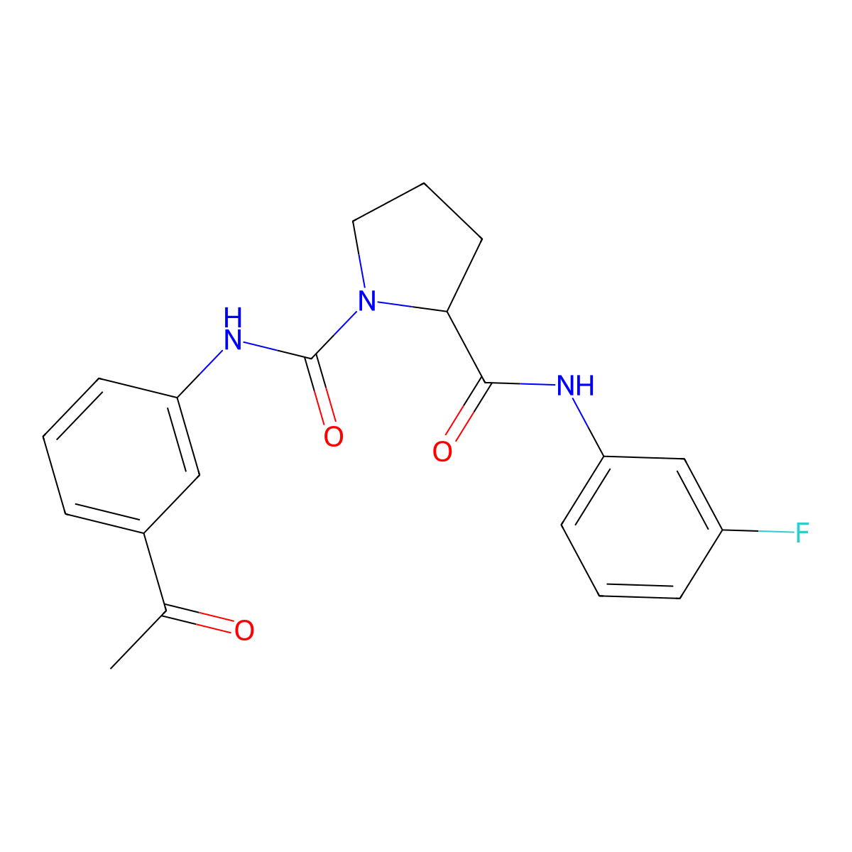 N1-(3-Acetylphenyl)-N2-(3-fluorophenyl)-1,2-pyrrolidinedicarboxamide molecular structure, CAS 1008675-50-0