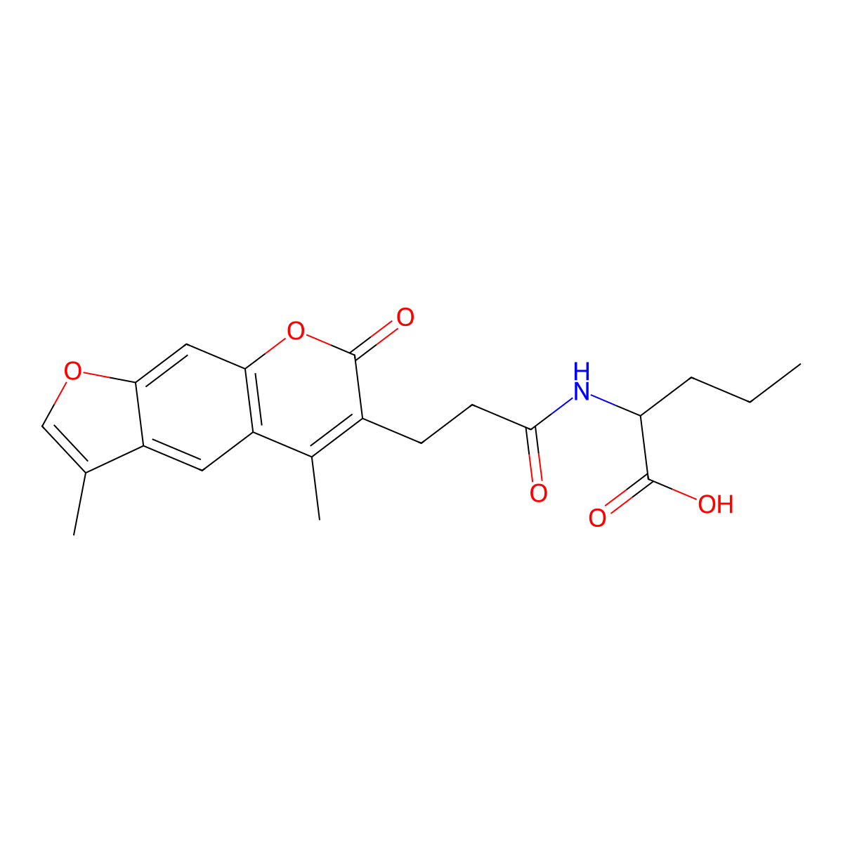 N-[3-(3,5-dimethyl-7-oxo-7H-furo[3,2-g]chromen-6-yl)propanoyl]norvaline molecular structure, CAS 1008675-53-3