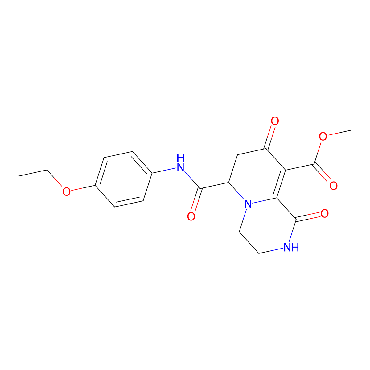 methyl 6-[(4-ethoxyphenyl)carbamoyl]-1,8-dioxo-1,3,4,6,7,8-hexahydro-2H-pyrido[1,2-a]pyrazine-9-carboxylate molecular structure, CAS 1008675-75-9