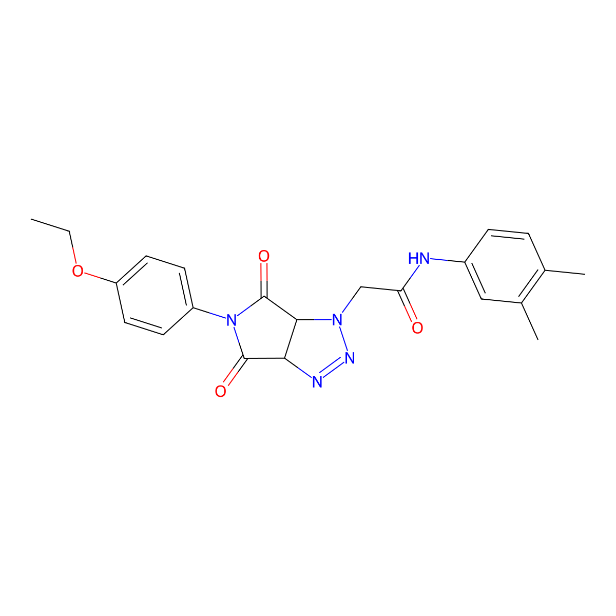 N-(3,4-dimethylphenyl)-2-(5-(4-ethoxyphenyl)-4,6-dioxo-4,5,6,6a-tetrahydropyrrolo[3,4-d][1,2,3]triazol-1(3aH)-yl)acetamide molecular structure, CAS 1008675-77-1