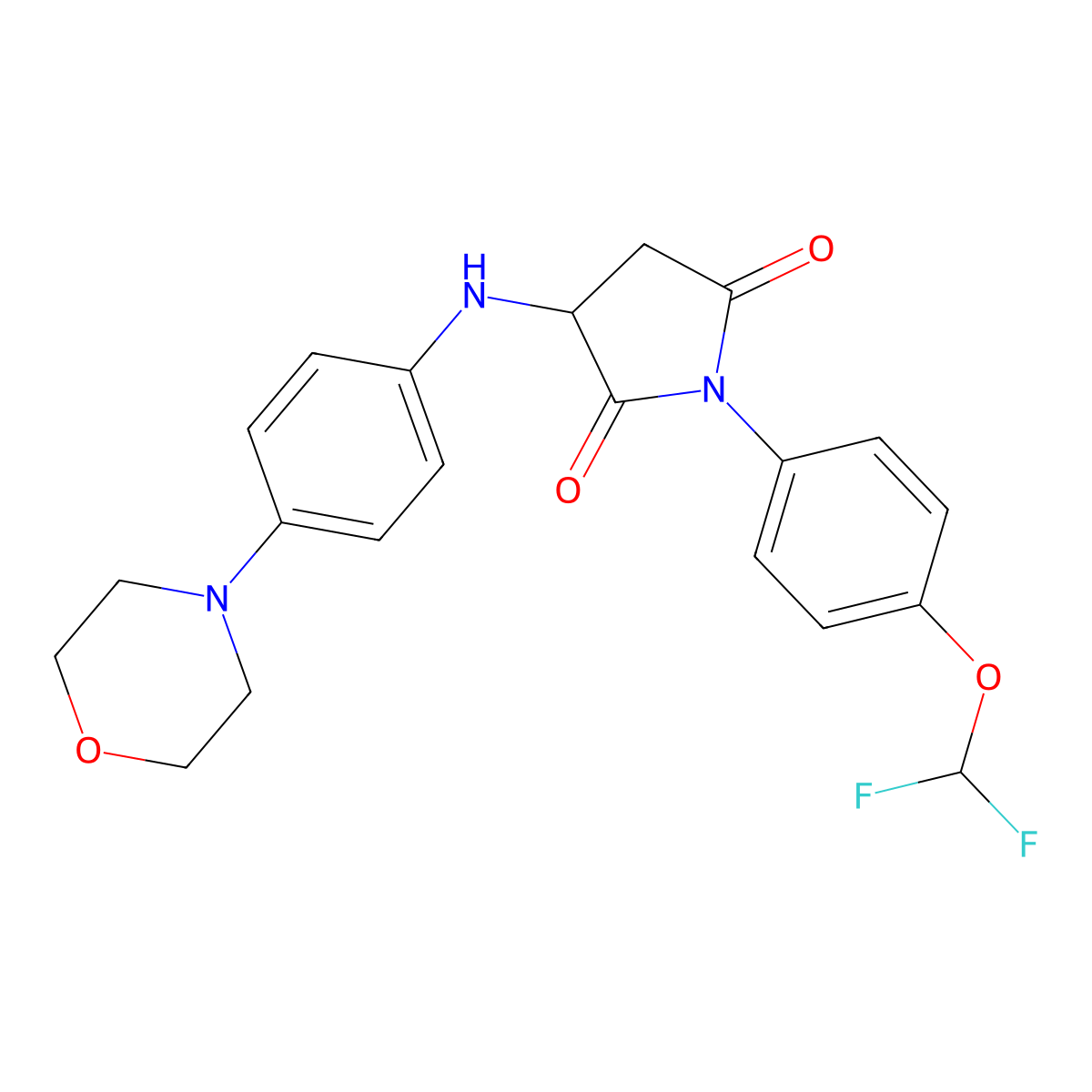 1-[4-(Difluoromethoxy)phenyl]-3-{[4-(morpholin-4-yl)phenyl]amino}pyrrolidine-2,5-dione molecular structure, CAS 1008678-07-6