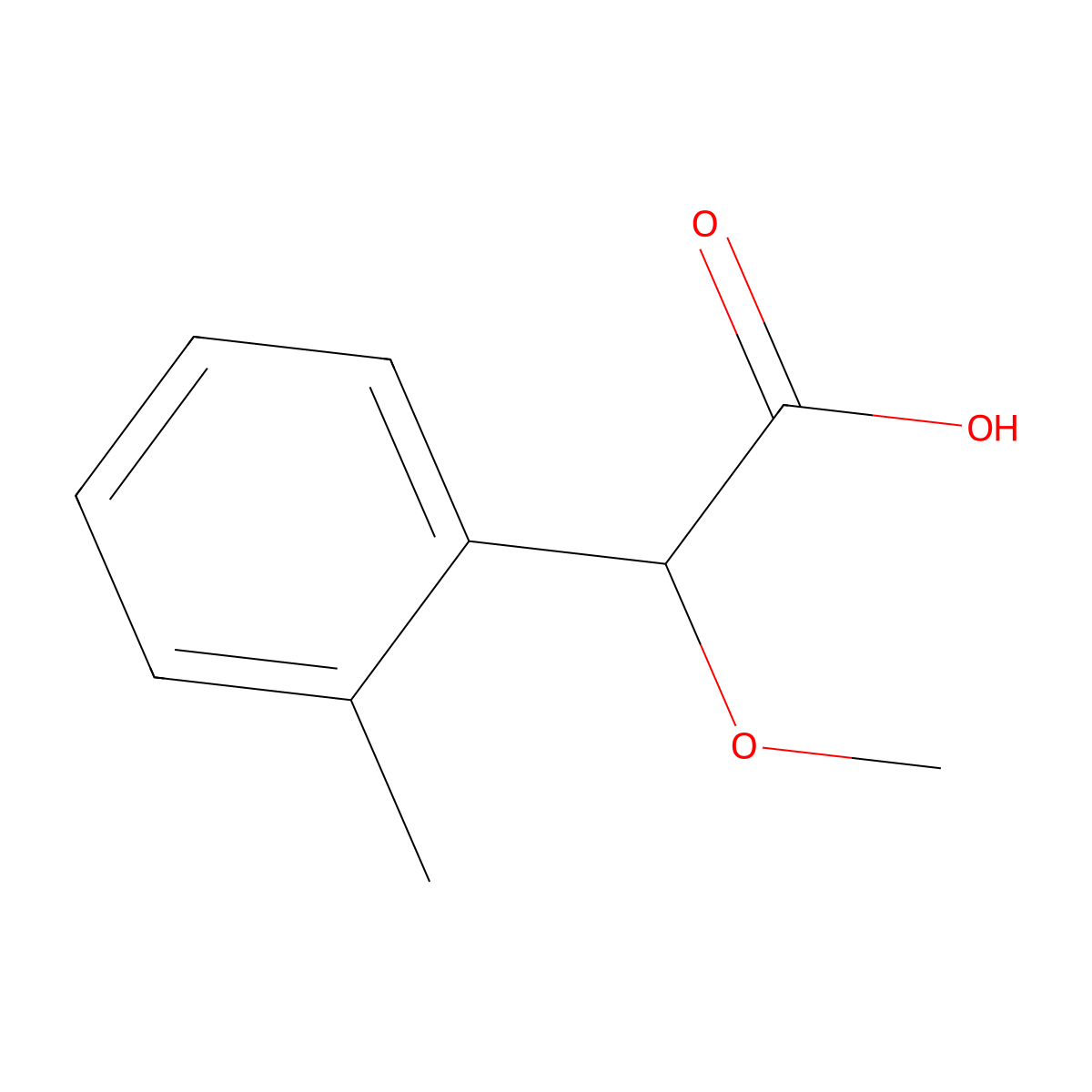 2-Methoxy-2-(2-methylphenyl)acetic acid molecular structure, CAS 100868-26-6