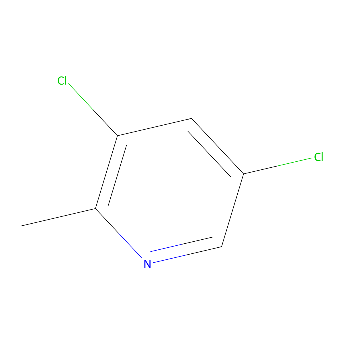 3,5-Dichloro-2-methylpyridine molecular structure, CAS 100868-45-9