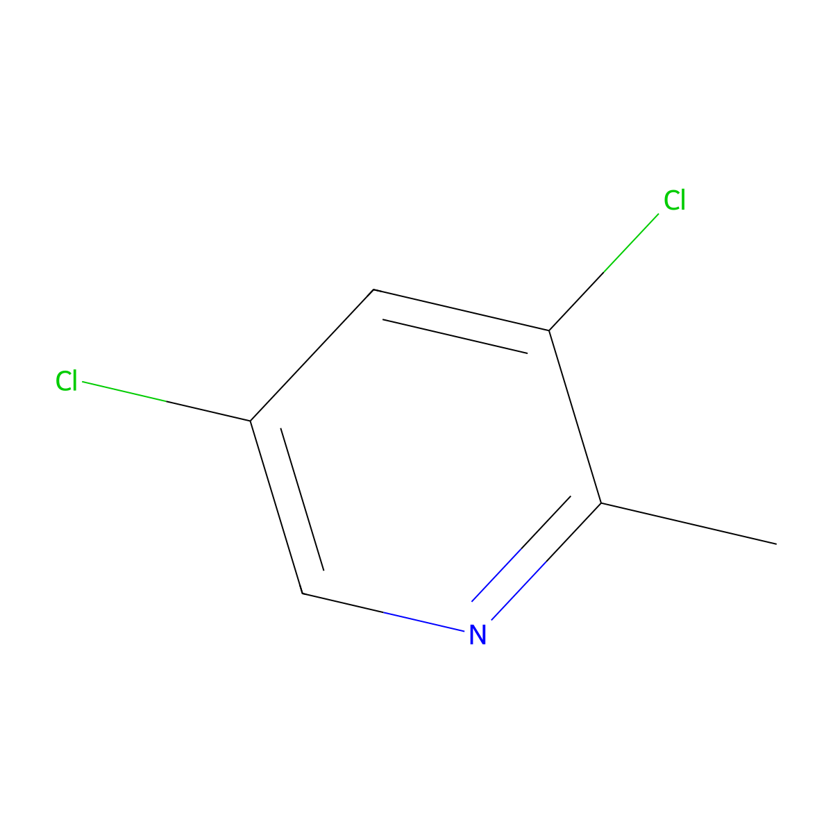 3,5-Dichloro-2-methylpyridine molecular structure, CAS 100868-45-9