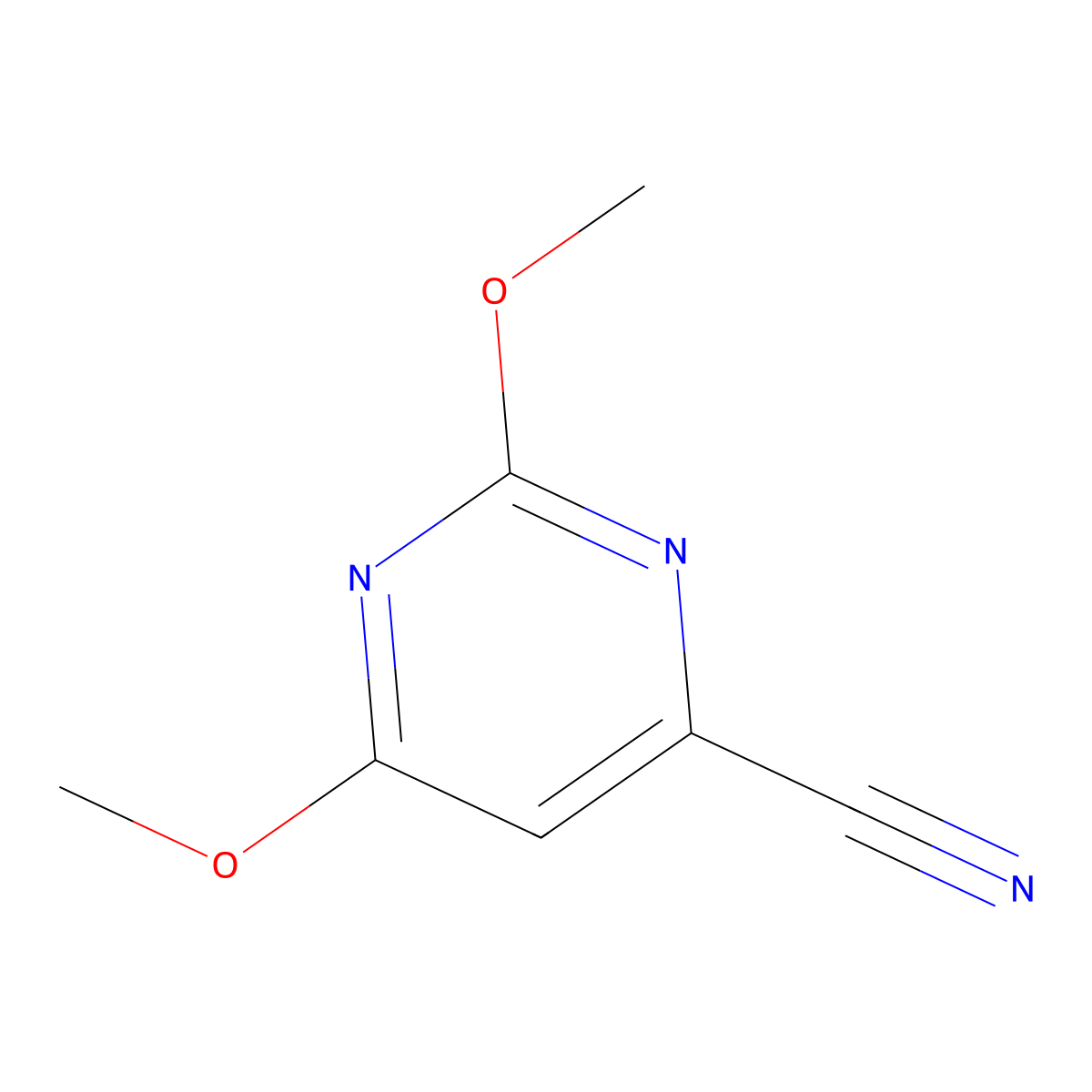 2,6-Dimethoxypyrimidine-4-carbonitrile molecular structure, CAS 100868-70-0
