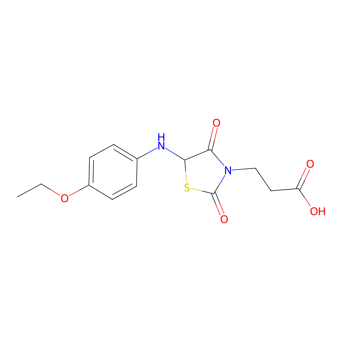 3-{5-[(4-Ethoxyphenyl)amino]-2,4-dioxo-1,3-thiazolidin-3-yl}propanoic acid molecular structure, CAS 1008680-39-4