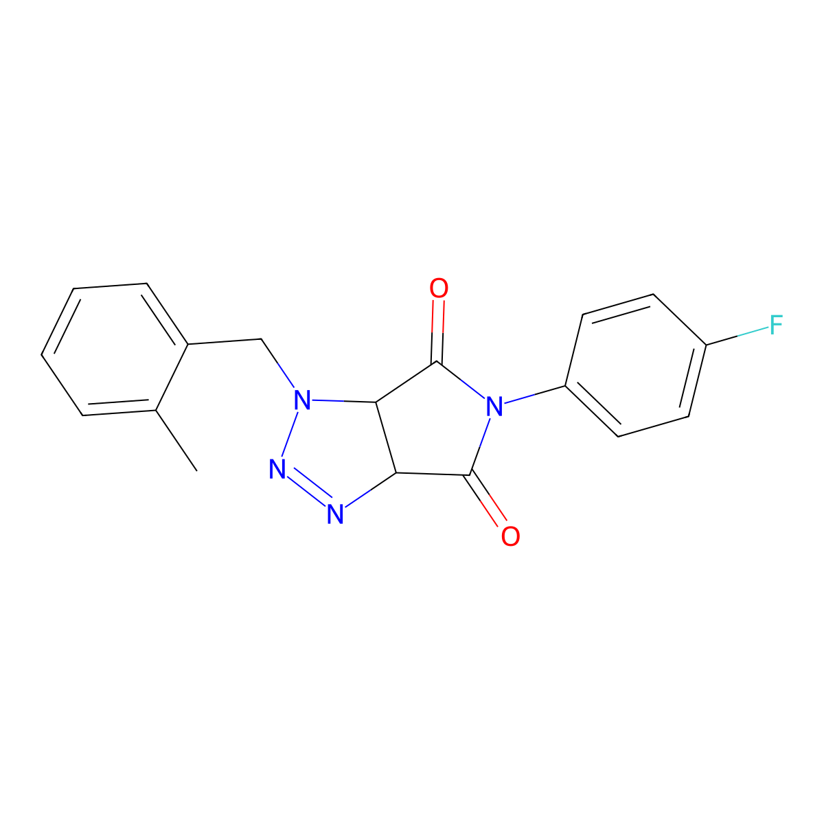 5-(4-fluorophenyl)-1-(2-methylbenzyl)-3a,6a-dihydropyrrolo[3,4-d][1,2,3]triazole-4,6(1H,5H)-dione molecular structure, CAS 1008682-76-5