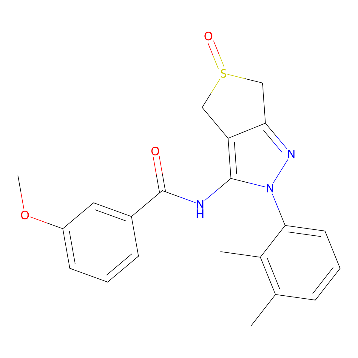 N-[2-(2,3-dimethylphenyl)-5-oxo-4,6-dihydrothieno[3,4-c]pyrazol-3-yl]-3-methoxybenzamide molecular structure, CAS 1008688-04-7