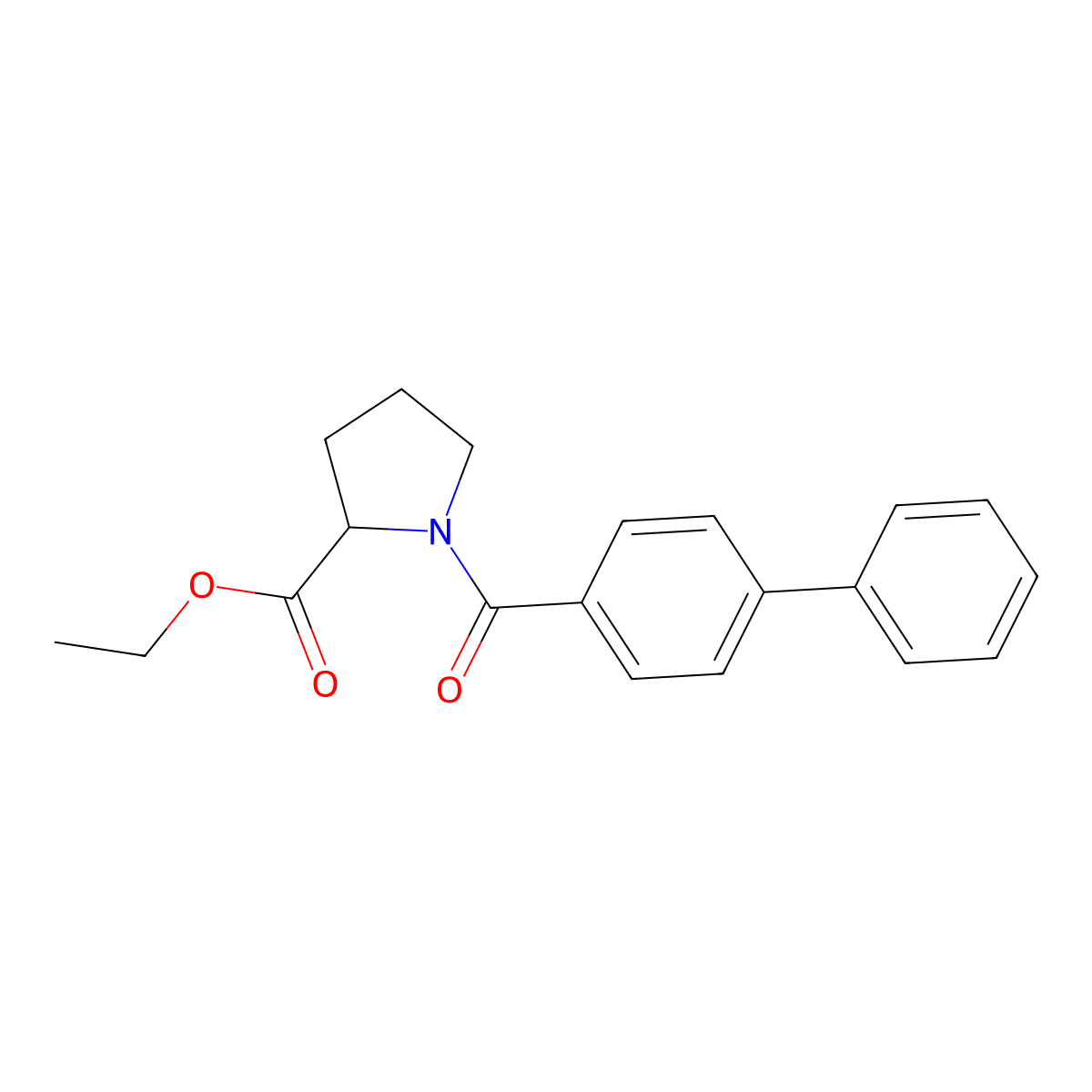 Ethyl 1-(4-phenylbenzoyl)pyrrolidine-2-carboxylate molecular structure, CAS 1008688-56-9