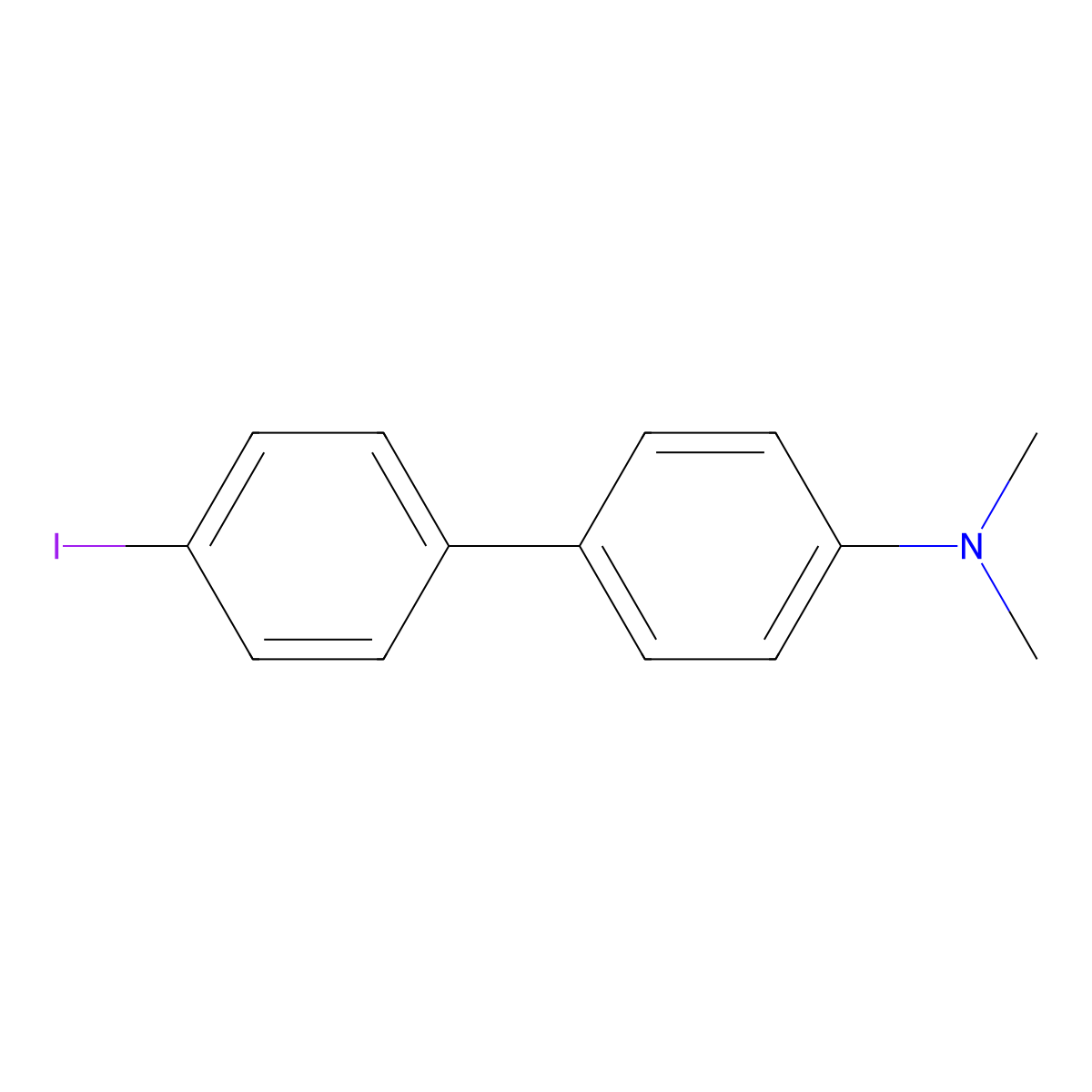 [1,1'-Biphenyl]-4-amine, 4'-iodo-N,N-dimethyl- molecular structure, CAS 100869-70-3