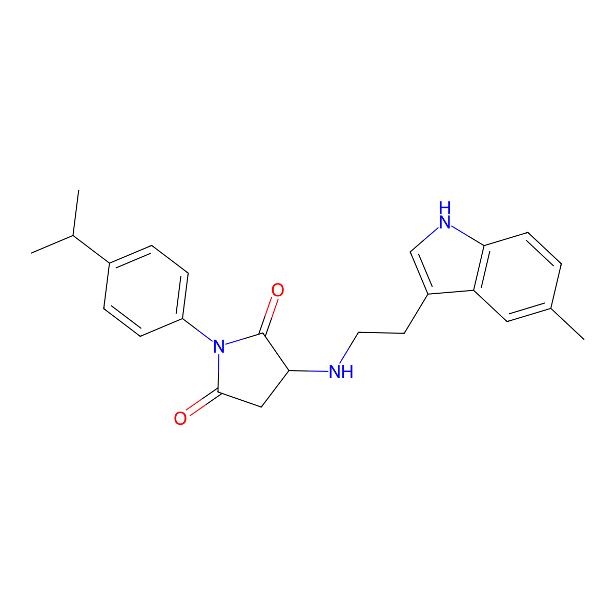 3-{[2-(5-methyl-1H-indol-3-yl)ethyl]amino}-1-[4-(propan-2-yl)phenyl]pyrrolidine-2,5-dione molecular structure, CAS 1008692-07-6