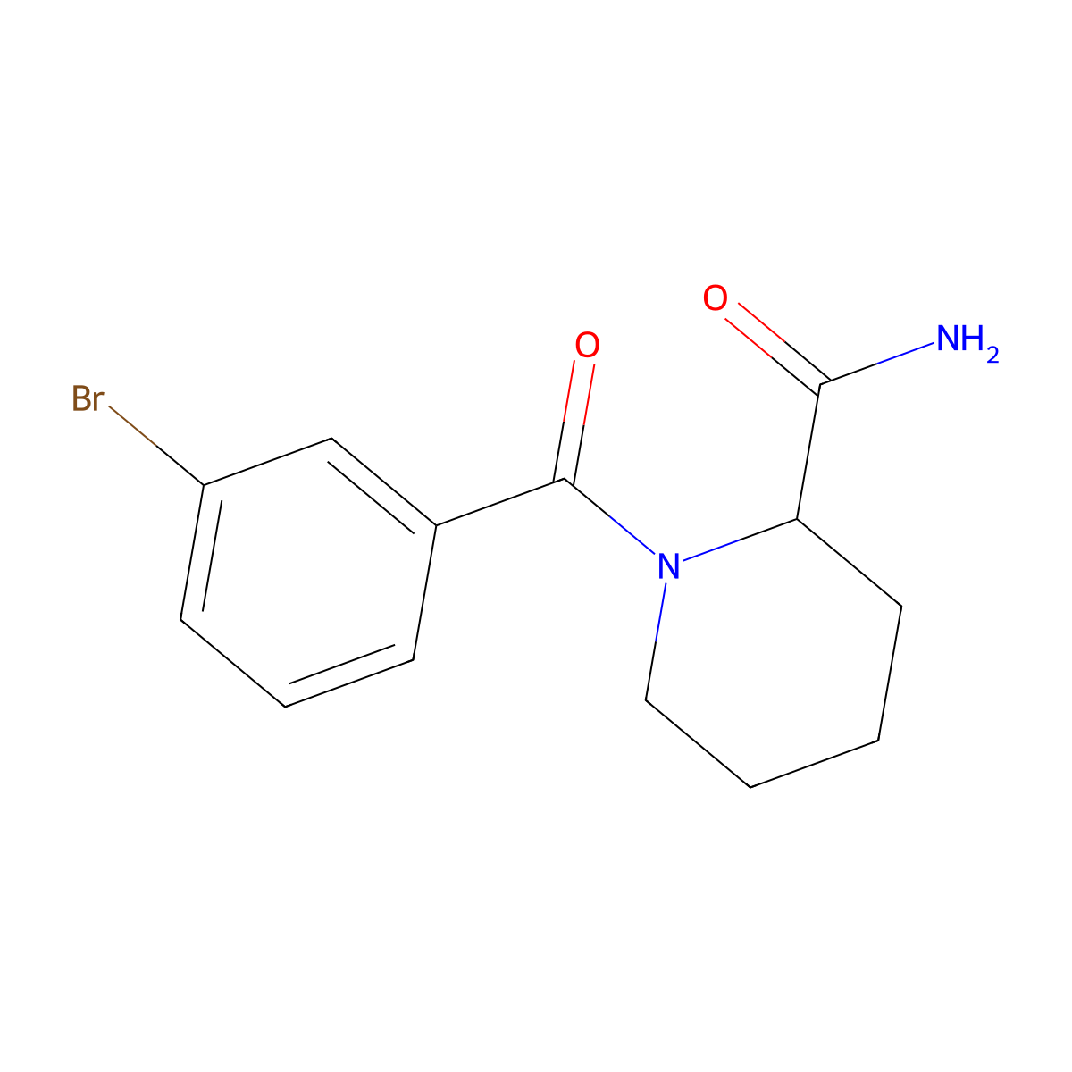 1-(3-Bromobenzoyl)piperidine-2-carboxamide molecular structure, CAS 1008692-77-0