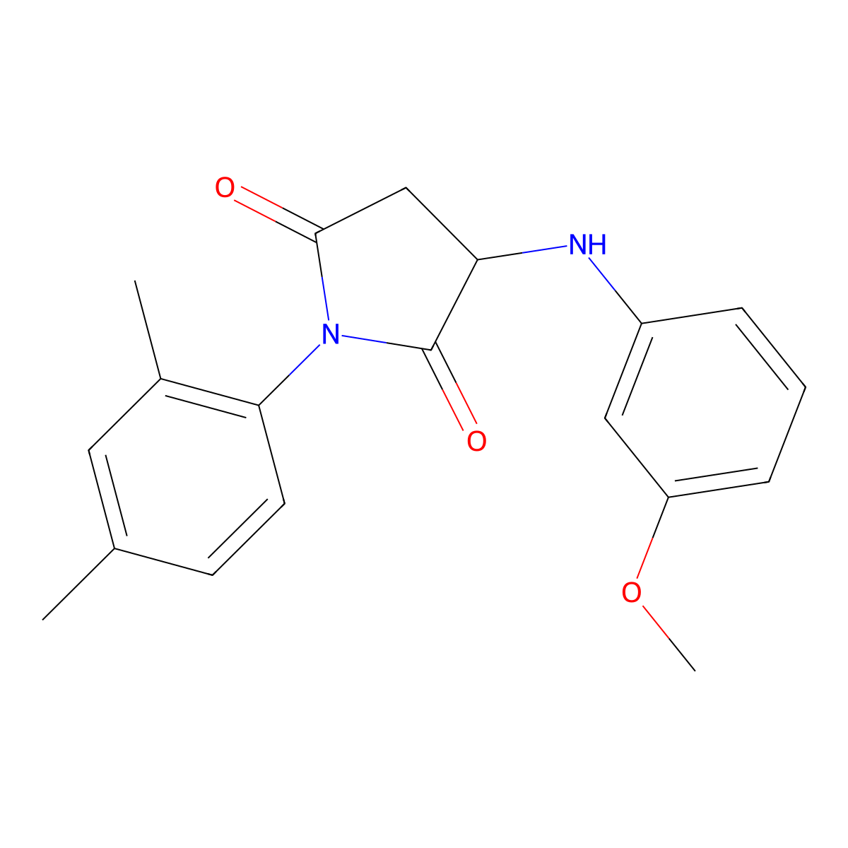 1-(2,4-Dimethylphenyl)-3-[(3-methoxyphenyl)amino]azolidine-2,5-dione molecular structure, CAS 1008693-02-4