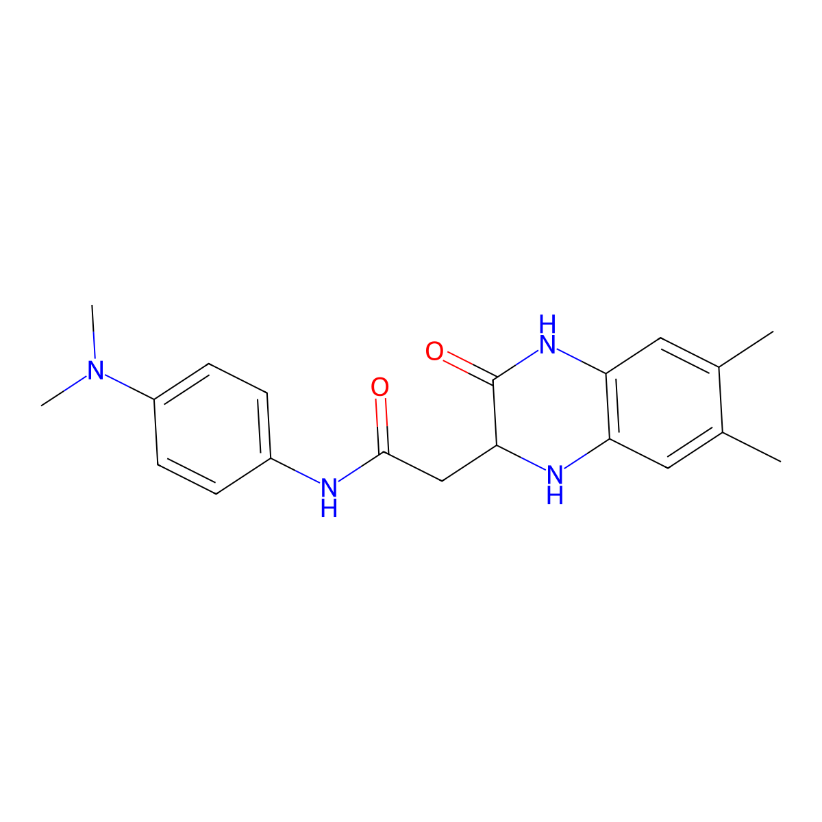 N-[4-(dimethylamino)phenyl]-2-(6,7-dimethyl-3-oxo-1,2,3,4-tetrahydroquinoxalin-2-yl)acetamide molecular structure, CAS 1008694-84-5