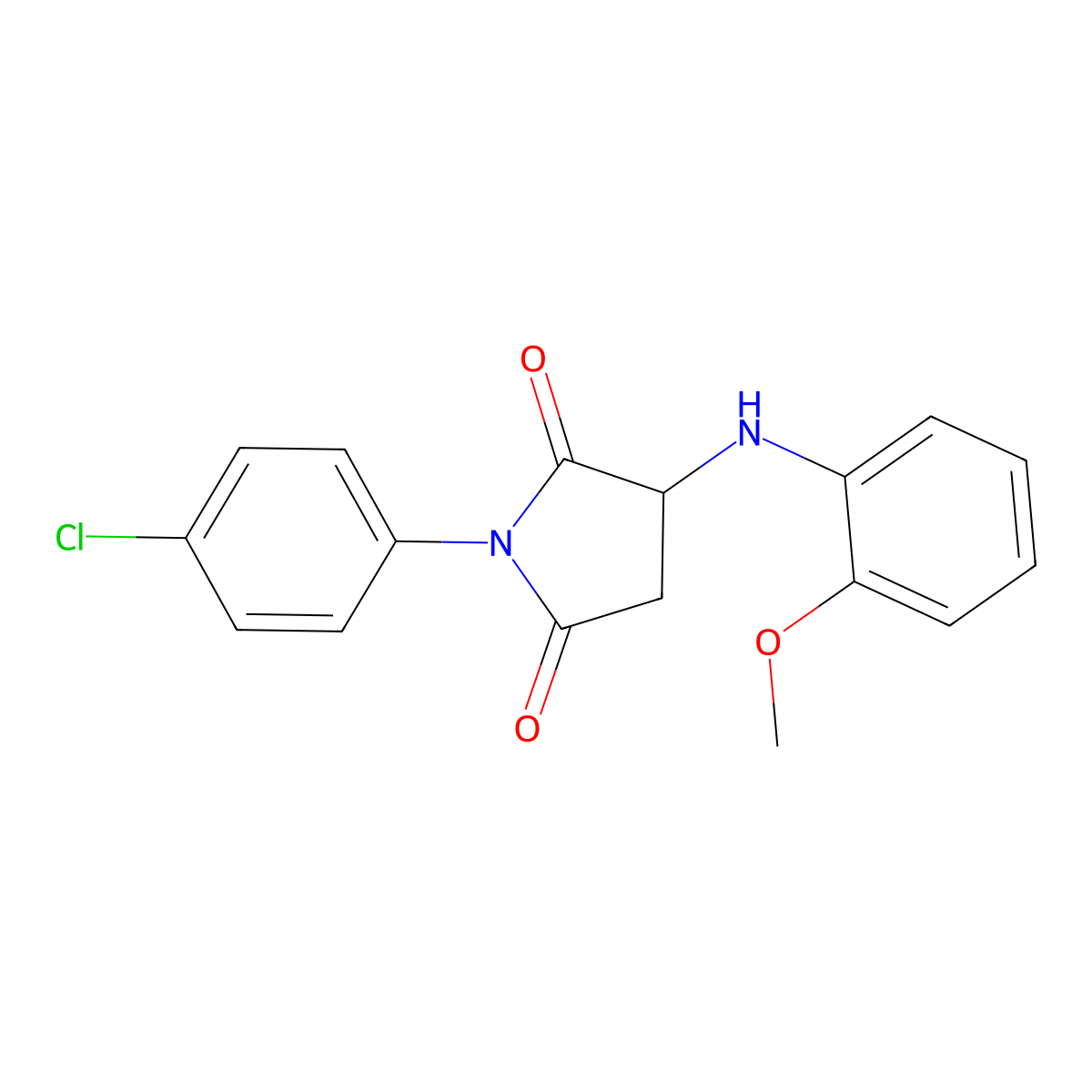 1-(4-Chlorophenyl)-3-[(2-methoxyphenyl)amino]azolidine-2,5-dione molecular structure, CAS 1008694-93-6