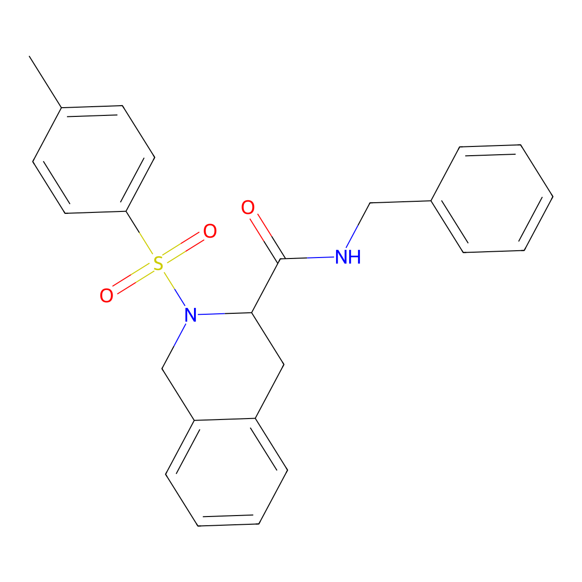 N-benzyl-2-[(4-methylphenyl)sulfonyl]-1,2,3,4-tetrahydroisoquinoline-3-carboxamide molecular structure, CAS 1008695-00-8