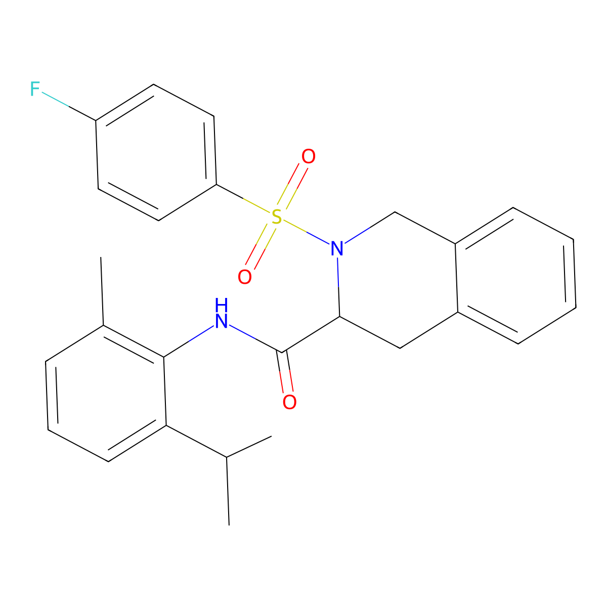 2-(4-fluorobenzenesulfonyl)-N-[2-methyl-6-(propan-2-yl)phenyl]-1,2,3,4-tetrahydroisoquinoline-3-carboxamide molecular structure, CAS 1008695-26-8