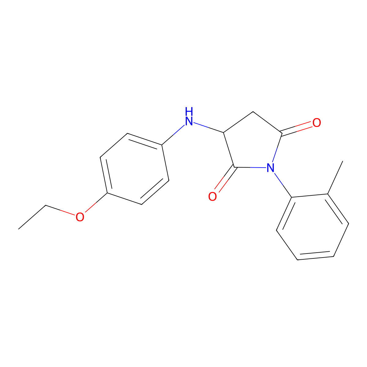3-((4-Ethoxyphenyl)amino)-1-(o-tolyl)pyrrolidine-2,5-dione molecular structure, CAS 1008695-28-0