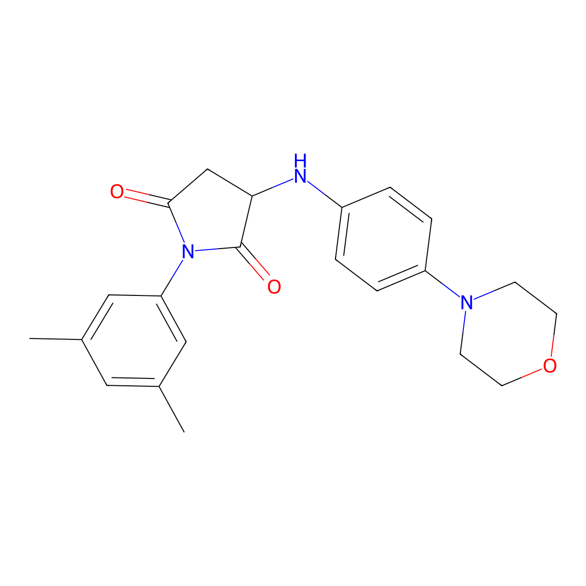 1-(3,5-Dimethylphenyl)-3-((4-morpholinophenyl)amino)pyrrolidine-2,5-dione molecular structure, CAS 1008695-30-4