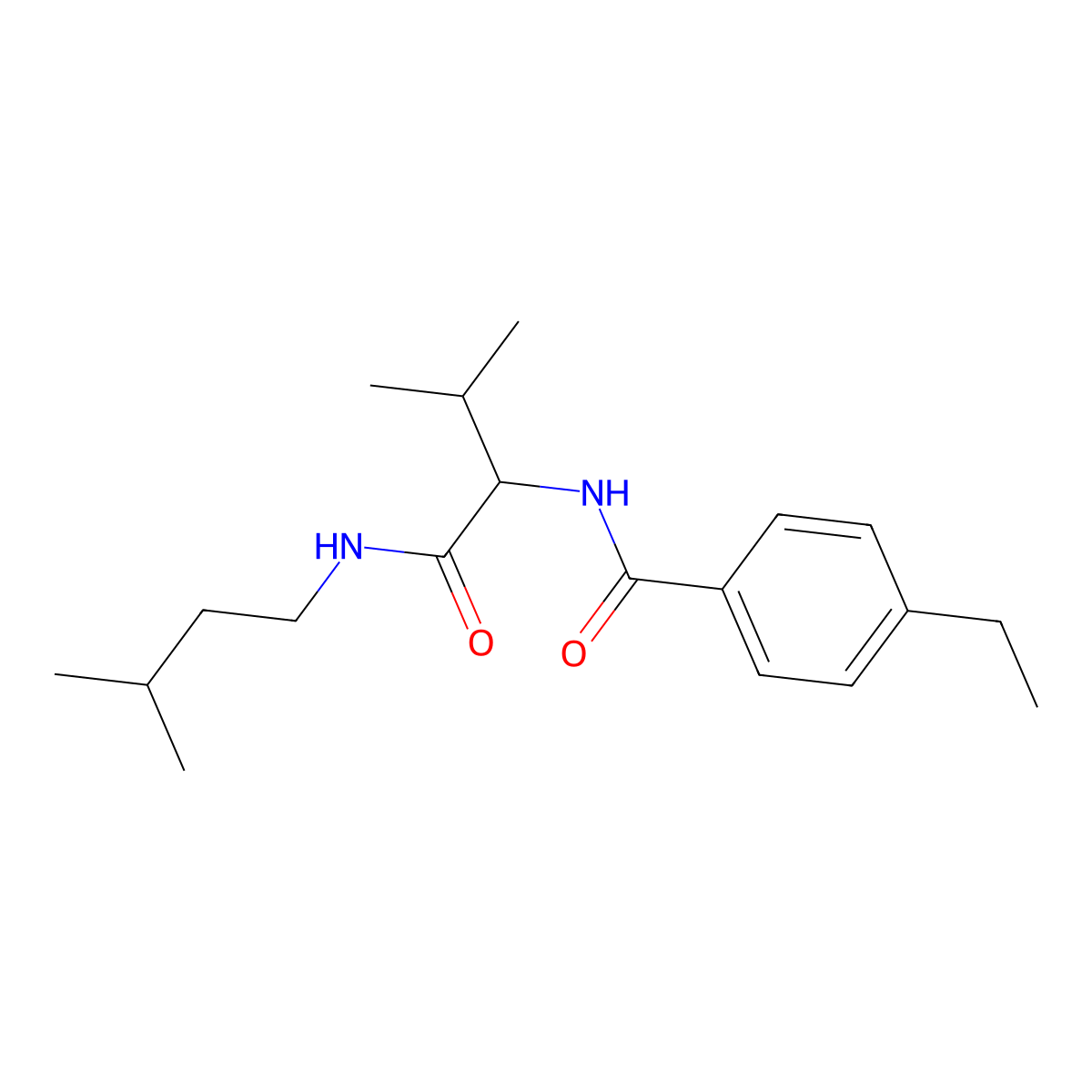4-ethyl-N-[3-methyl-1-(3-methylbutylamino)-1-oxobutan-2-yl]benzamide molecular structure, CAS 1008695-51-9