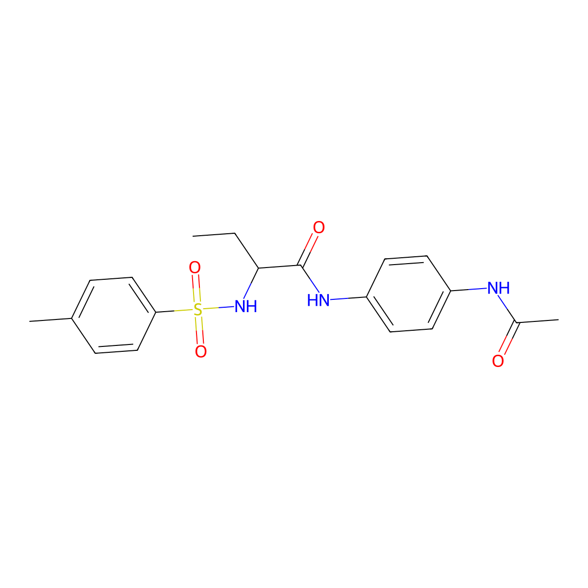 N-[4-(acetylamino)phenyl]-2-{[(4-methylphenyl)sulfonyl]amino}butanamide molecular structure, CAS 1008695-81-5