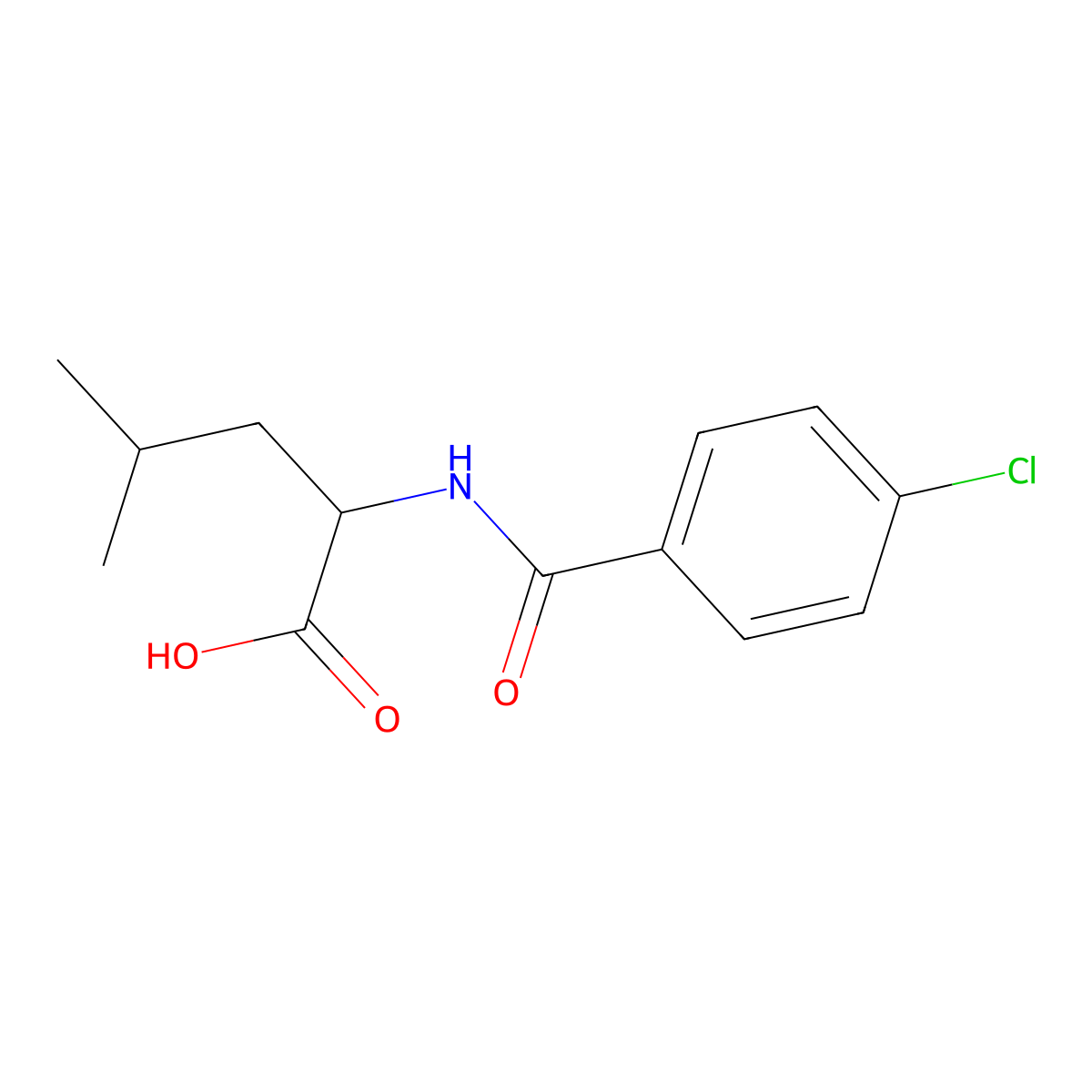 2-((4-Chlorophenyl)formamido)-4-methylpentanoic acid molecular structure, CAS 1008697-93-5