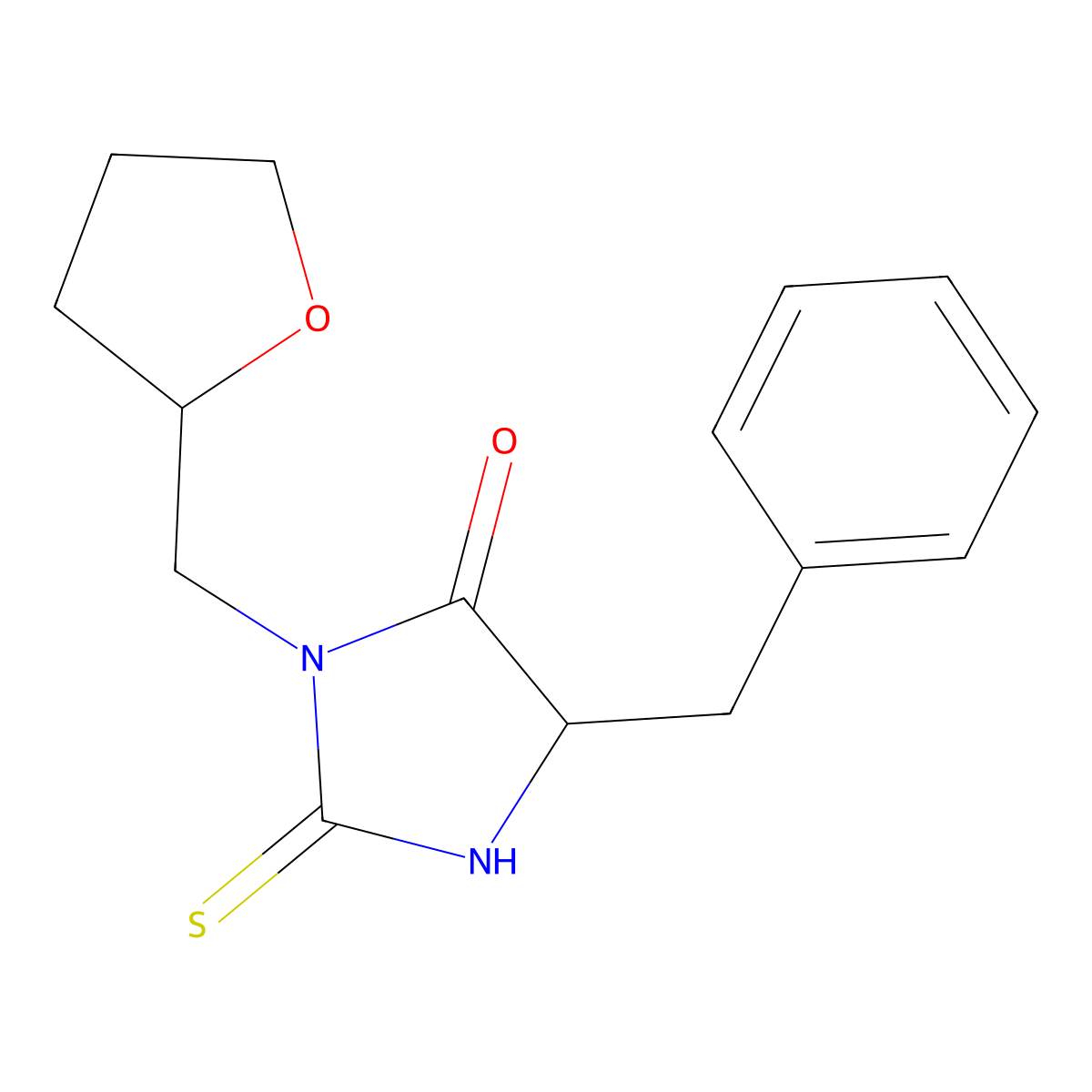 4-benzyl-1-(oxolan-2-ylmethyl)-2-sulfanyl-4,5-dihydro-1H-imidazol-5-one molecular structure, CAS 1008698-17-6