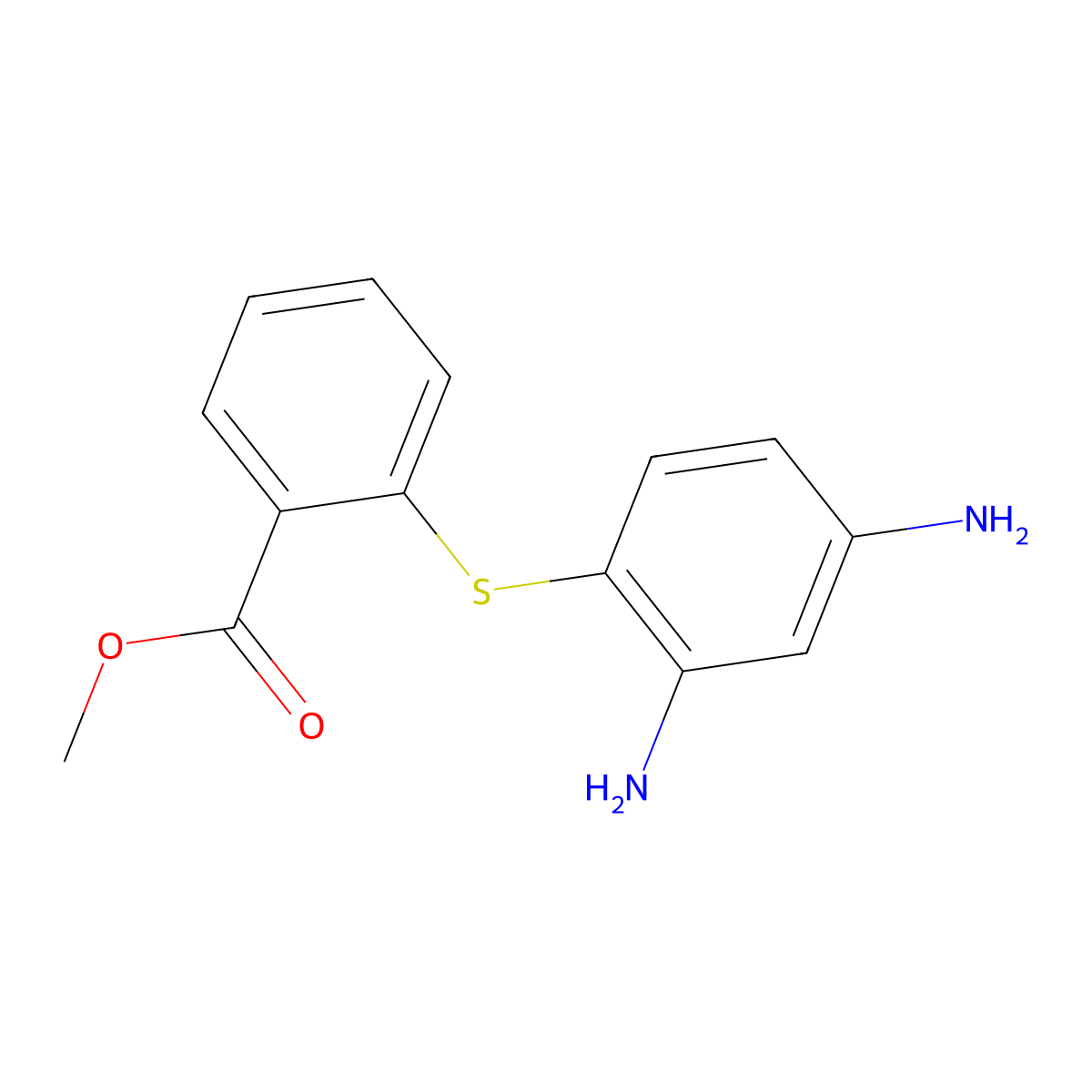 Methyl 2-(2,4-diaminophenyl)sulfanylbenzoate molecular structure, CAS 100870-46-0