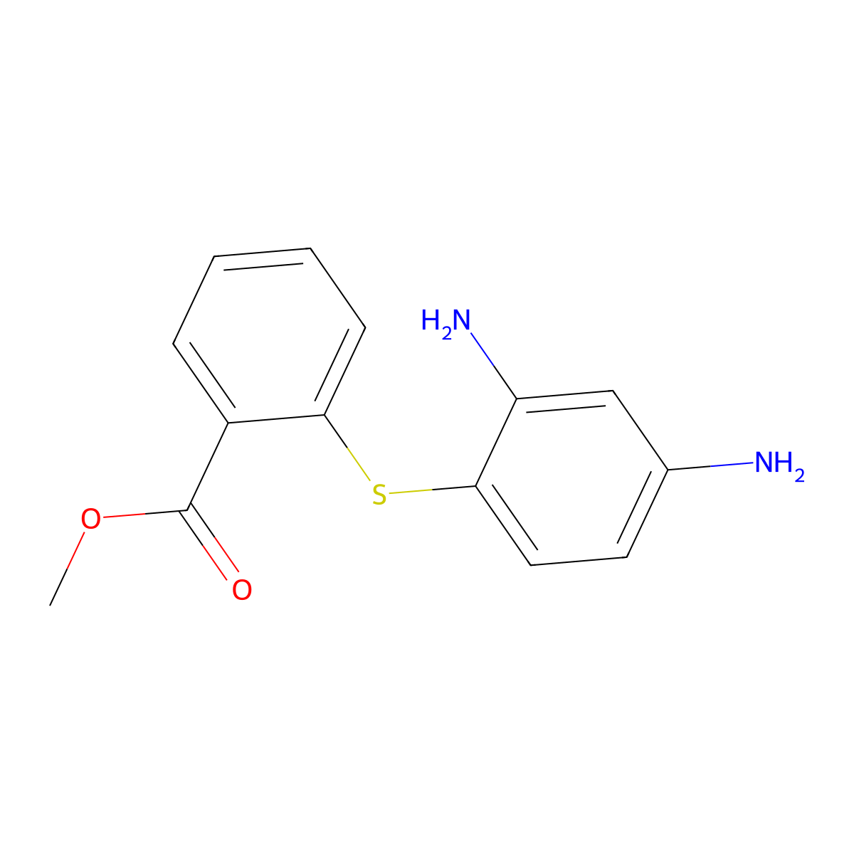Methyl 2-(2,4-diaminophenyl)sulfanylbenzoate molecular structure, CAS 100870-46-0