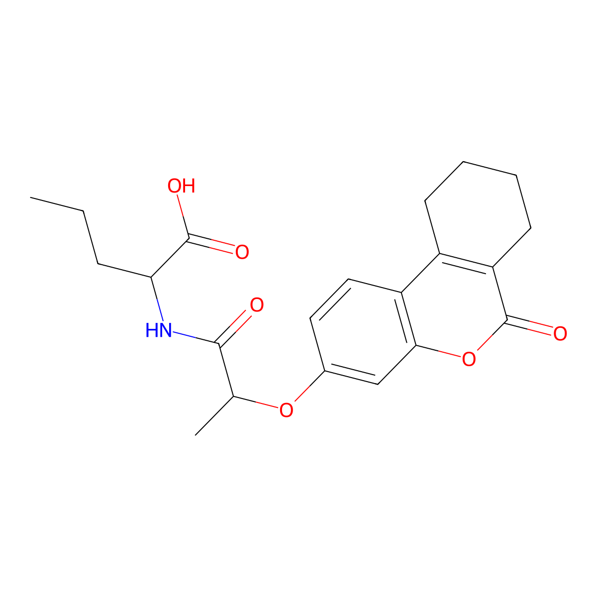 N-{2-[(6-oxo-7,8,9,10-tetrahydro-6H-benzo[c]chromen-3-yl)oxy]propanoyl}norvaline molecular structure, CAS 1008700-86-4