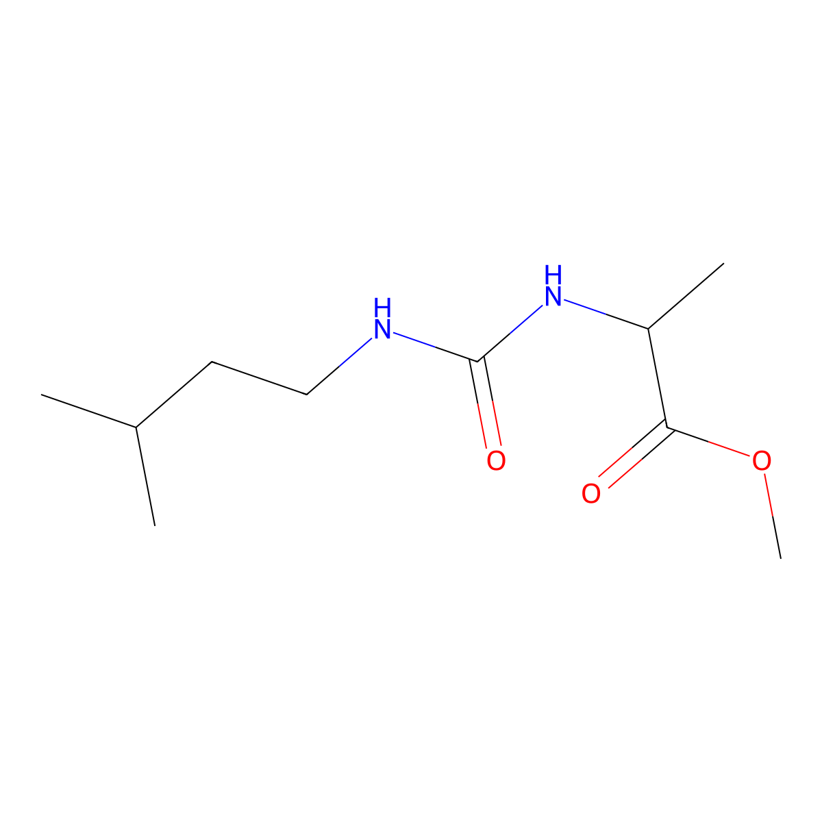 Methyl 2-(3-methylbutylcarbamoylamino)propanoate molecular structure, CAS 1008701-19-6