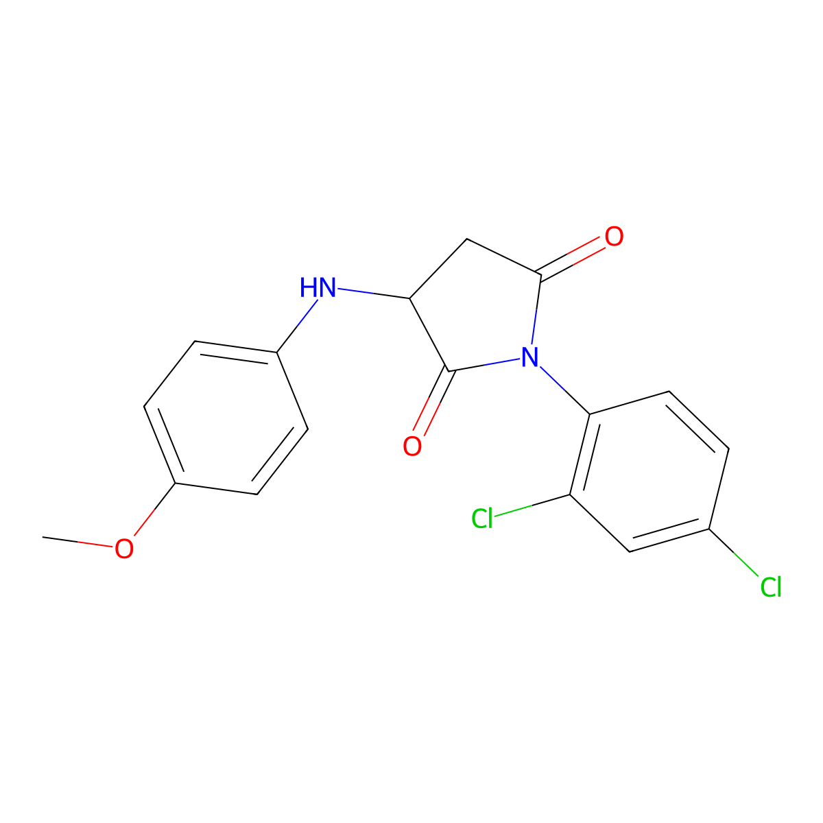 1-(2,4-Dichlorophenyl)-3-(4-methoxyanilino)pyrrolidine-2,5-dione molecular structure, CAS 1008701-75-4