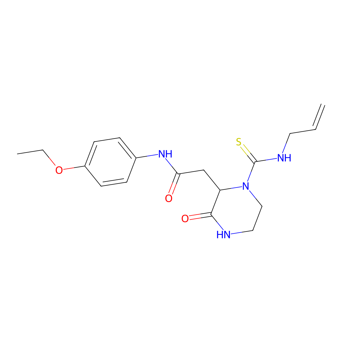 N-(4-ethoxyphenyl)-2-[3-oxo-1-(prop-2-en-1-ylcarbamothioyl)piperazin-2-yl]acetamide molecular structure, CAS 1008703-97-6