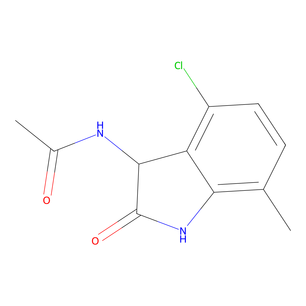 N-(4-chloro-7-methyl-2-oxo-1,3-dihydroindol-3-yl)acetamide molecular structure, CAS 1008704-33-3