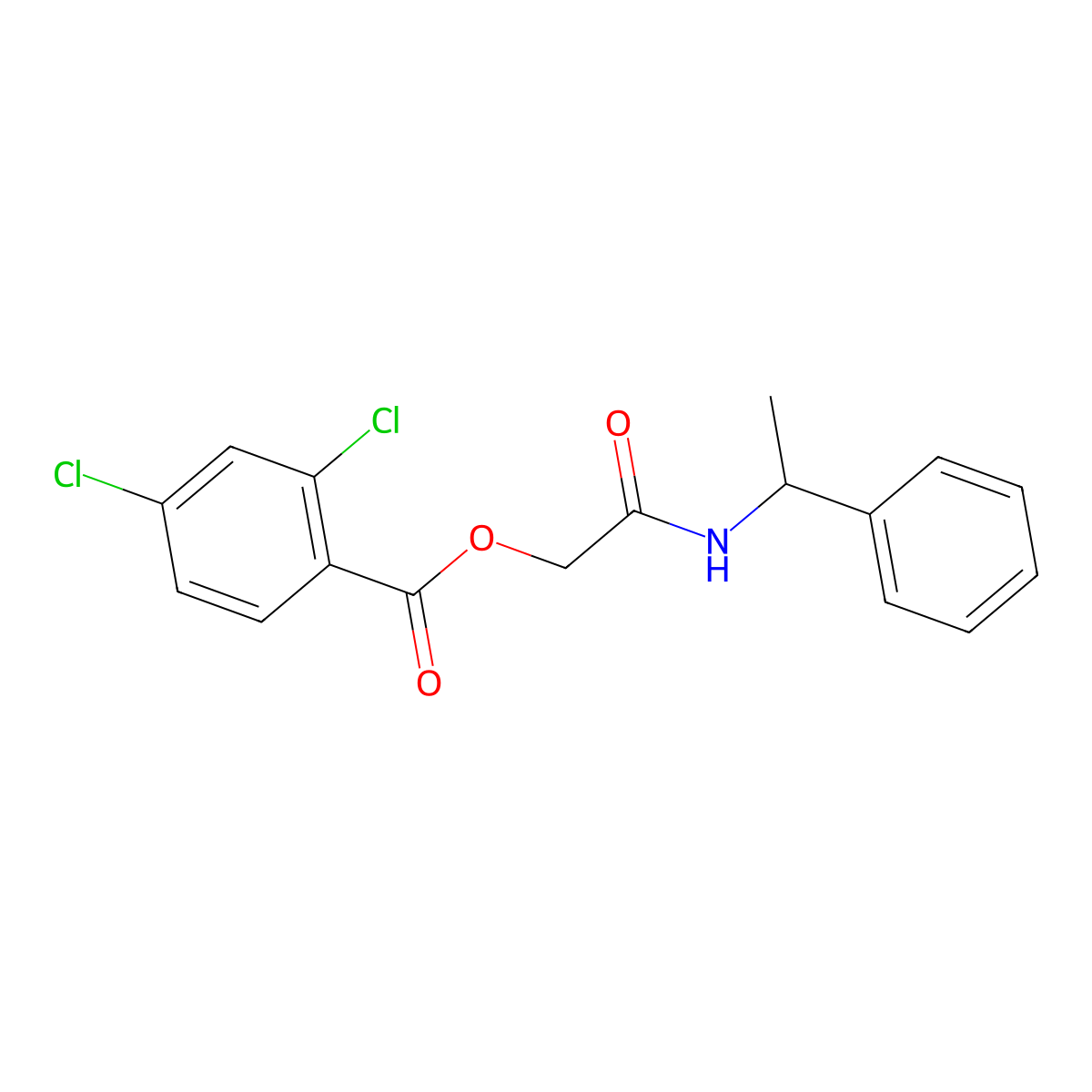 [(1-Phenylethyl)carbamoyl]methyl 2,4-dichlorobenzoate molecular structure, CAS 1008706-30-6