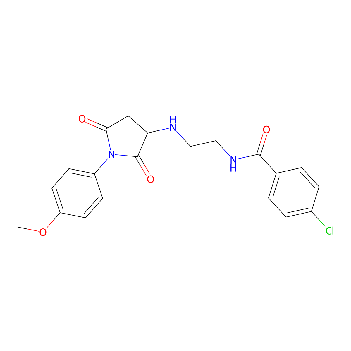 4-chloro-N-(2-{[1-(4-methoxyphenyl)-2,5-dioxopyrrolidin-3-yl]amino}ethyl)benzamide molecular structure, CAS 1008706-65-7