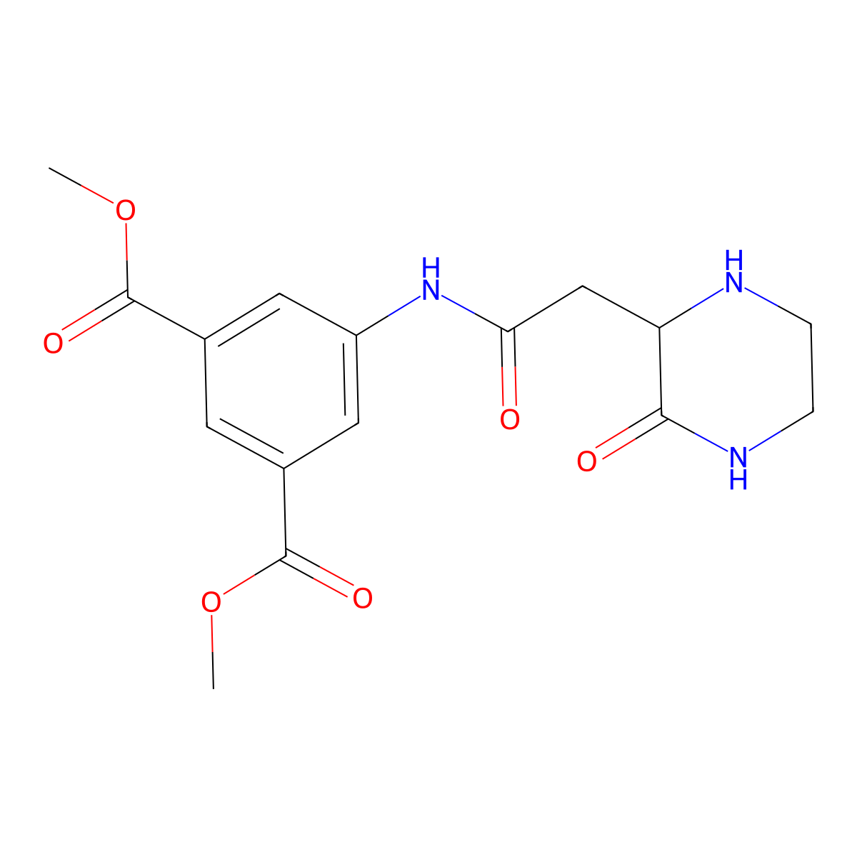 Methyl 3-(methoxycarbonyl)-5-[2-(3-oxopiperazin-2-yl)acetylamino]benzoate molecular structure, CAS 1008706-68-0