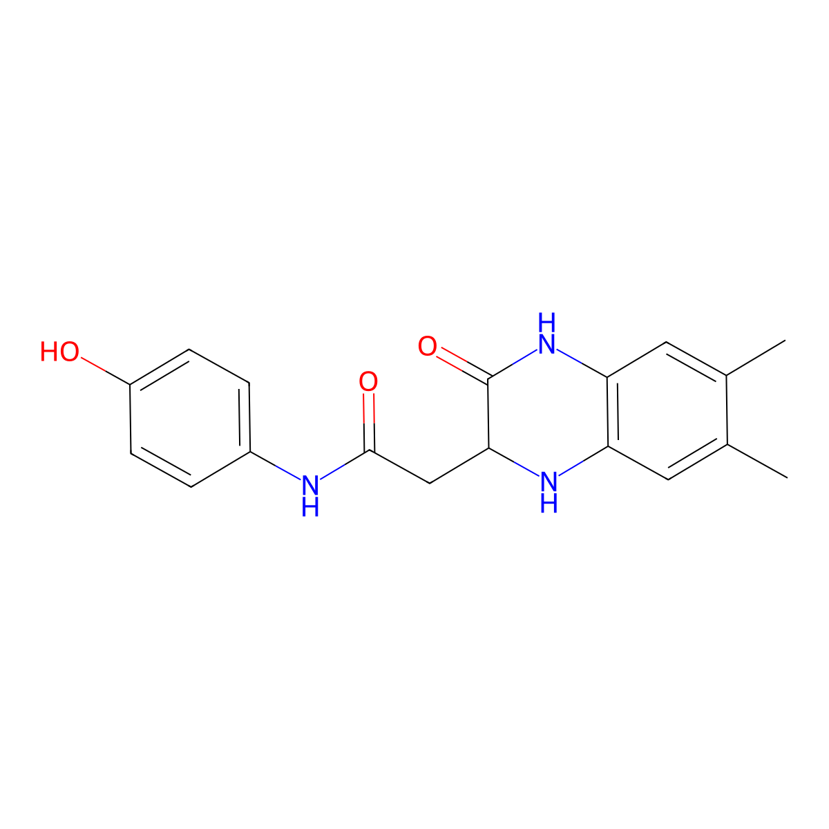 2-(6,7-dimethyl-3-oxo-1,2,3,4-tetrahydroquinoxalin-2-yl)-N-(4-hydroxyphenyl)acetamide molecular structure, CAS 1008706-85-1