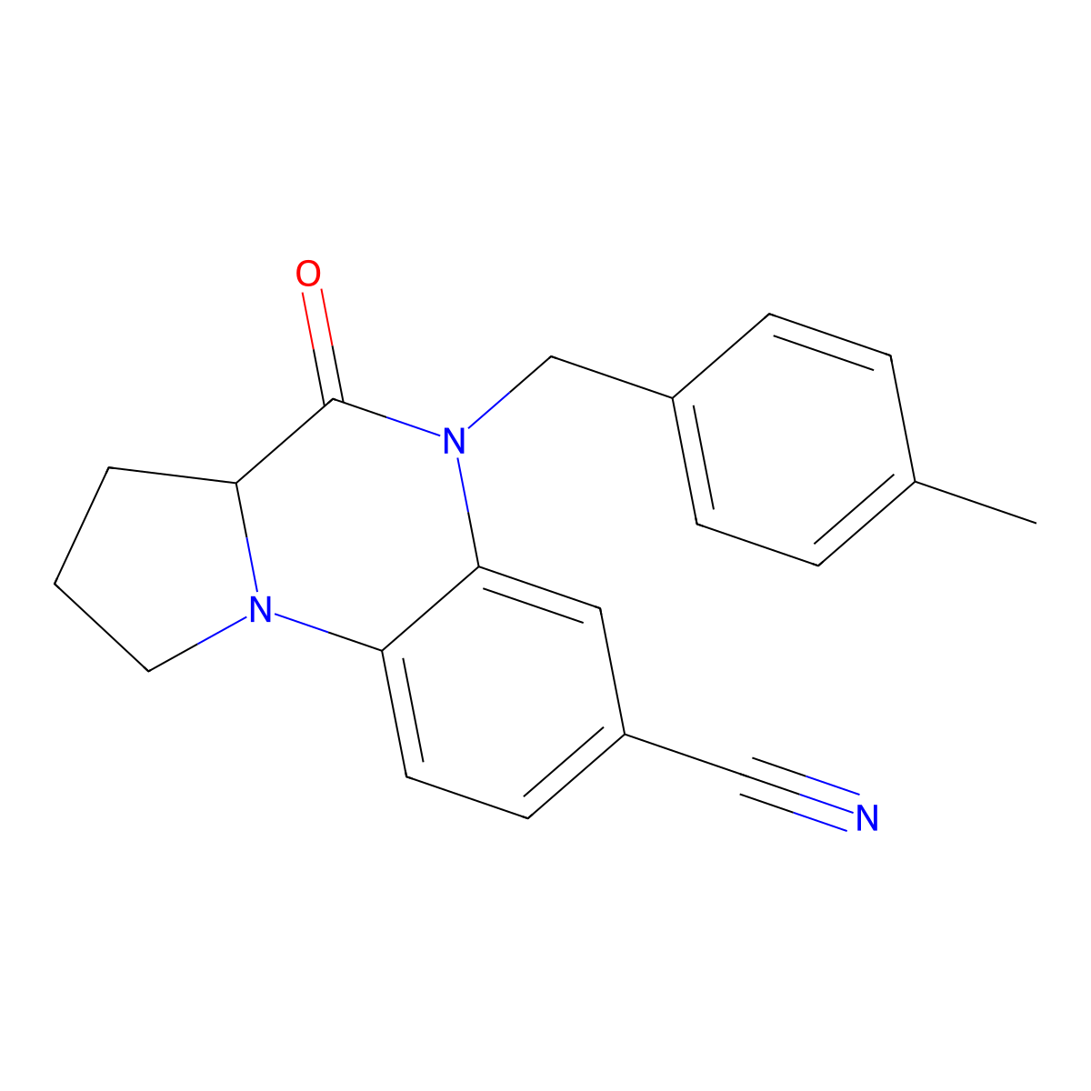 5-(4-Methylbenzyl)-4-oxo-1,2,3,3a,4,5-hexahydropyrrolo[1,2-a]quinoxaline-7-carbonitrile molecular structure, CAS 1008710-16-4