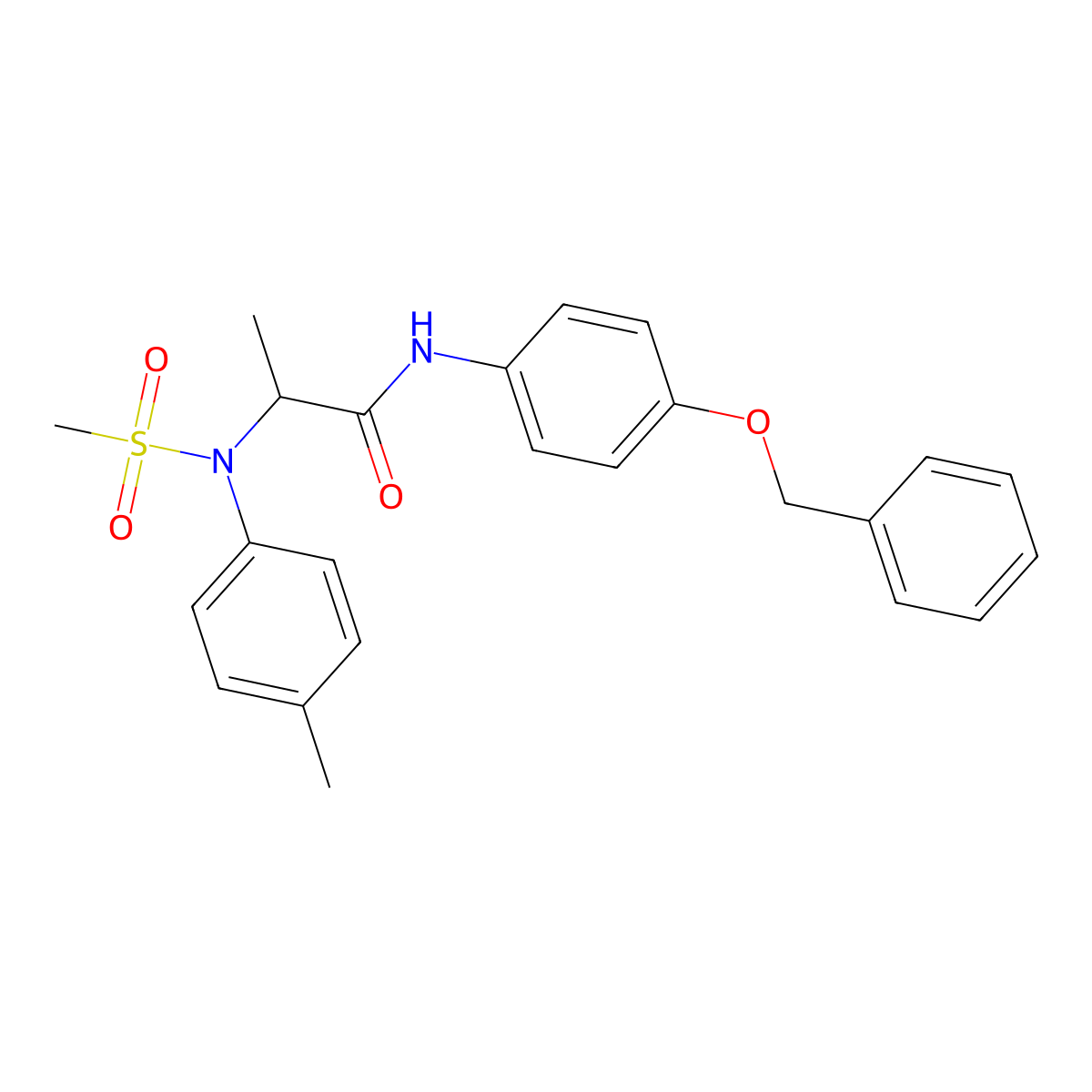 2-(4-methyl-N-methylsulfonylanilino)-N-(4-phenylmethoxyphenyl)propanamide molecular structure, CAS 1008710-44-8