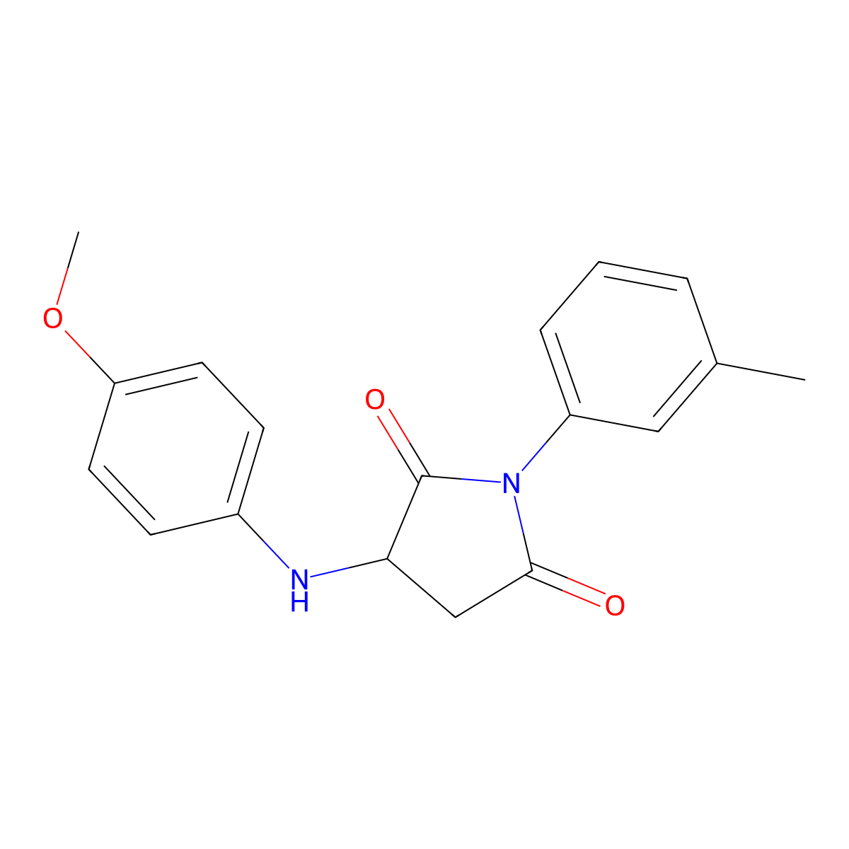 3-((4-Methoxyphenyl)amino)-1-(m-tolyl)pyrrolidine-2,5-dione molecular structure, CAS 1008710-77-7