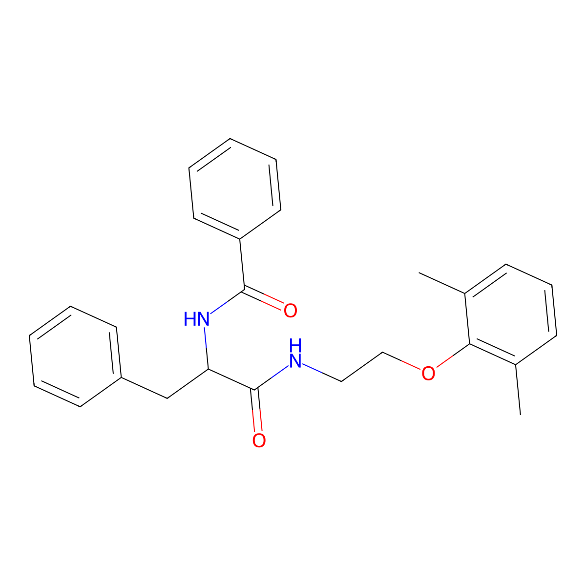 N-[1-[2-(2,6-dimethylphenoxy)ethylamino]-1-oxo-3-phenylpropan-2-yl]benzamide molecular structure, CAS 1008710-84-6