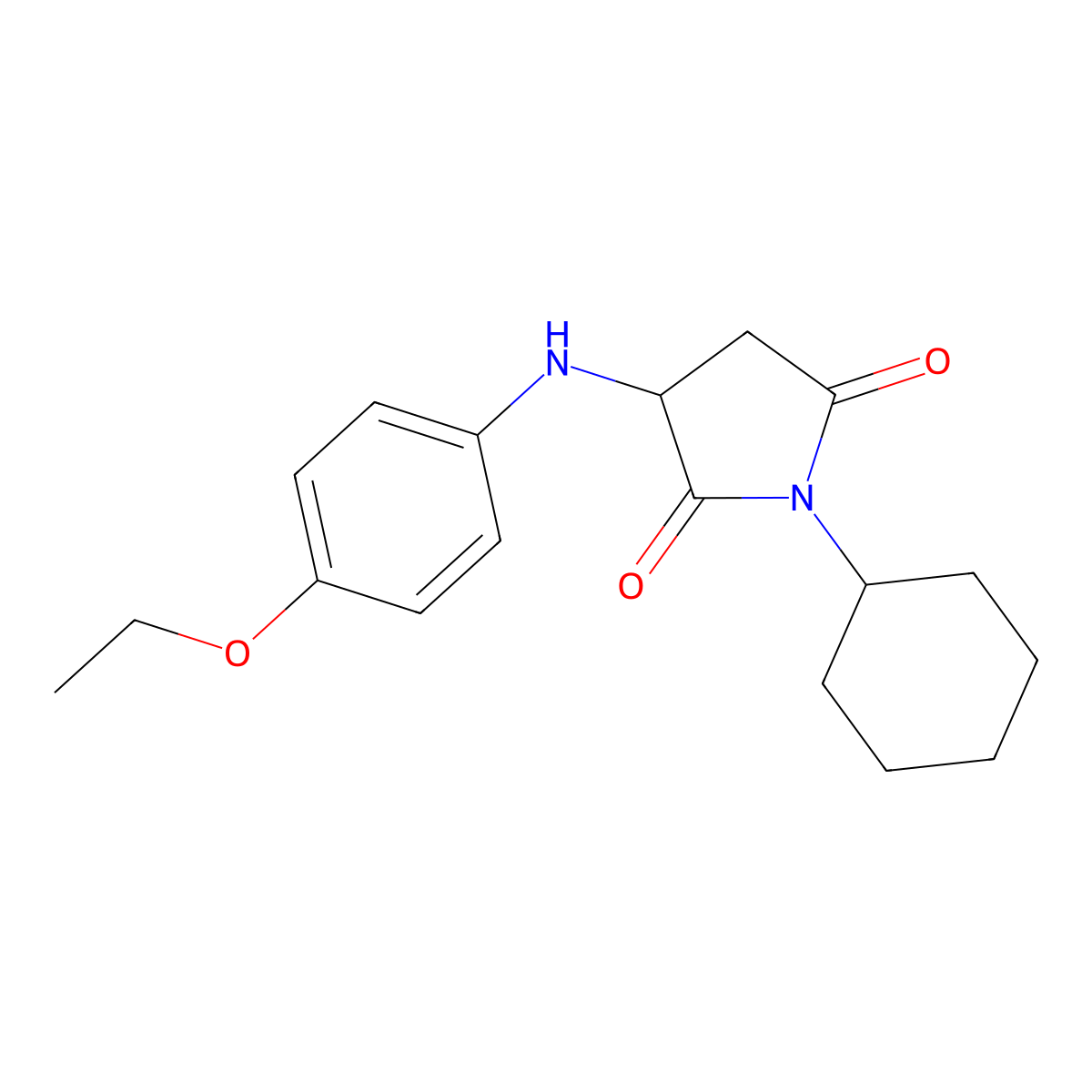 1-Cyclohexyl-3-((4-ethoxyphenyl)amino)pyrrolidine-2,5-dione molecular structure, CAS 1008711-52-1