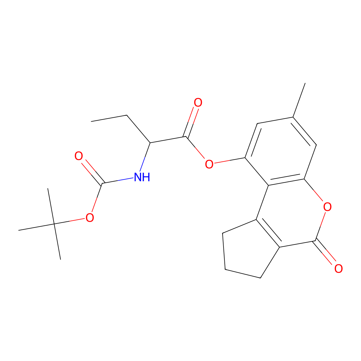 7-Methyl-4-oxo-1,2,3,4-tetrahydrocyclopenta[c]chromen-9-yl 2-[(tert-butoxycarbonyl)amino]butanoate molecular structure, CAS 1008711-55-4